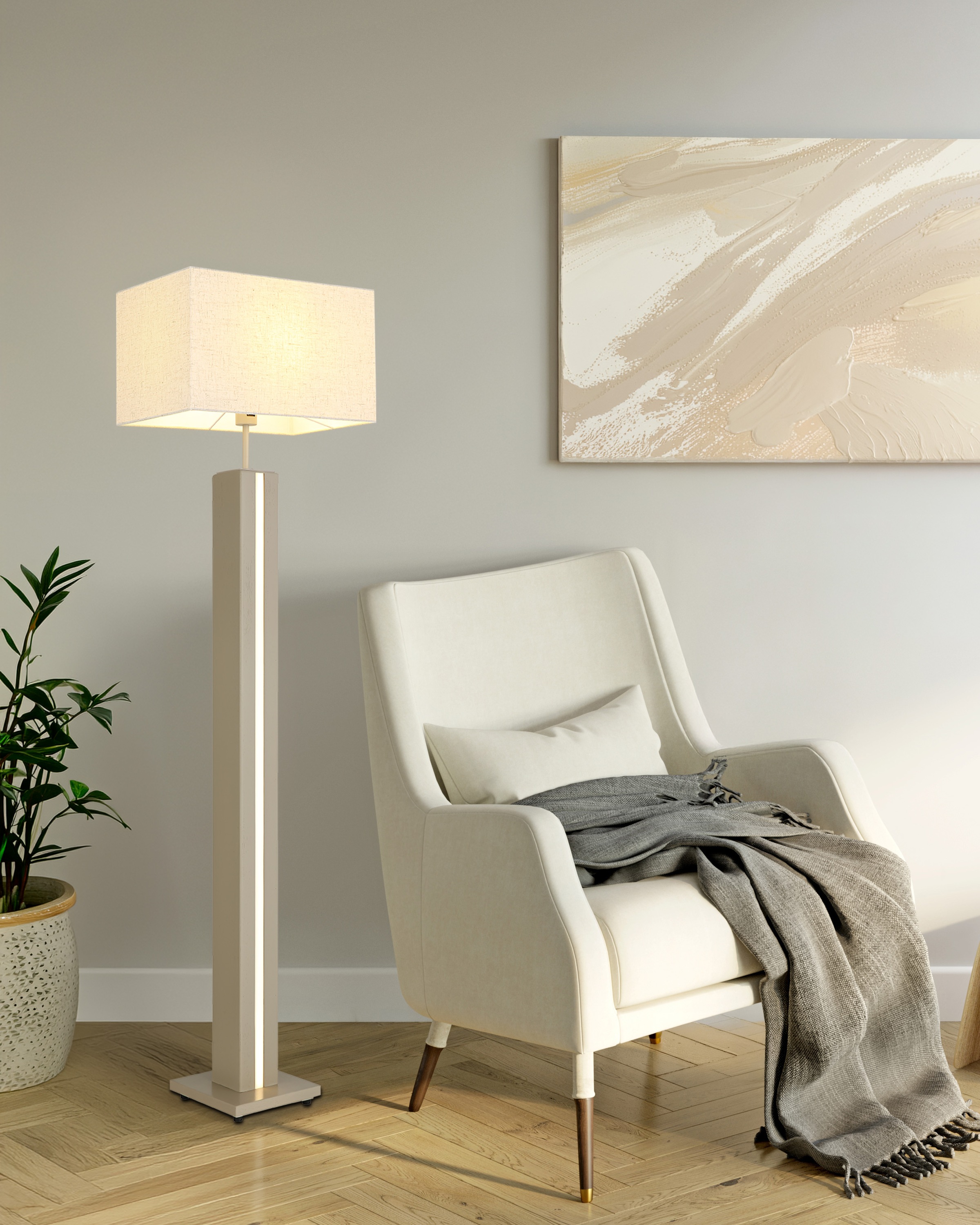 NOWA Stehlampe »FOREST« E27 1 Stk. Touchdimmer, LEDs im Sockel separat schaltbar