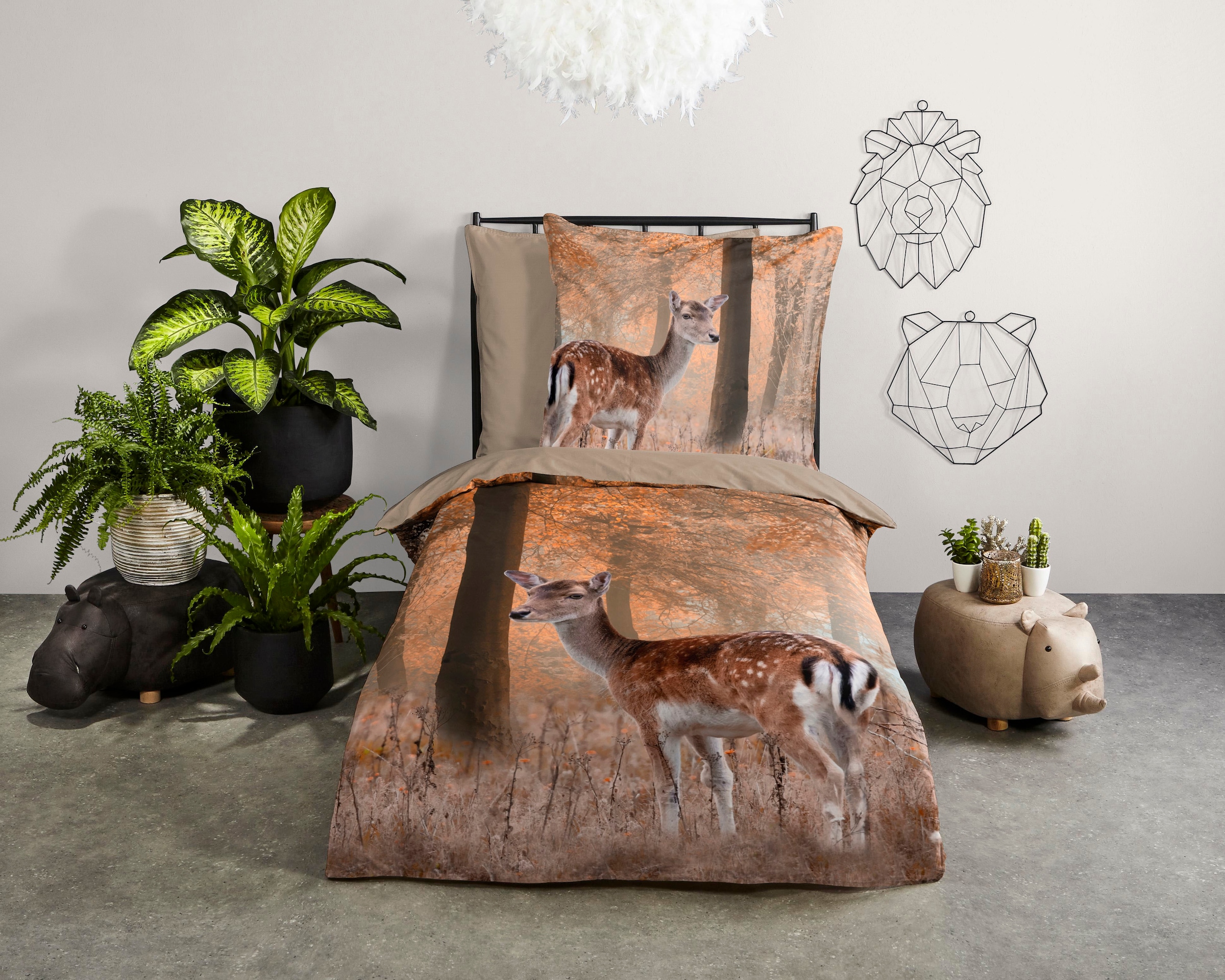 good morning Wendebettwäsche "Gavina" 3 Stk. Baumwolle, 135x200, 2 Teilig, günstig online kaufen