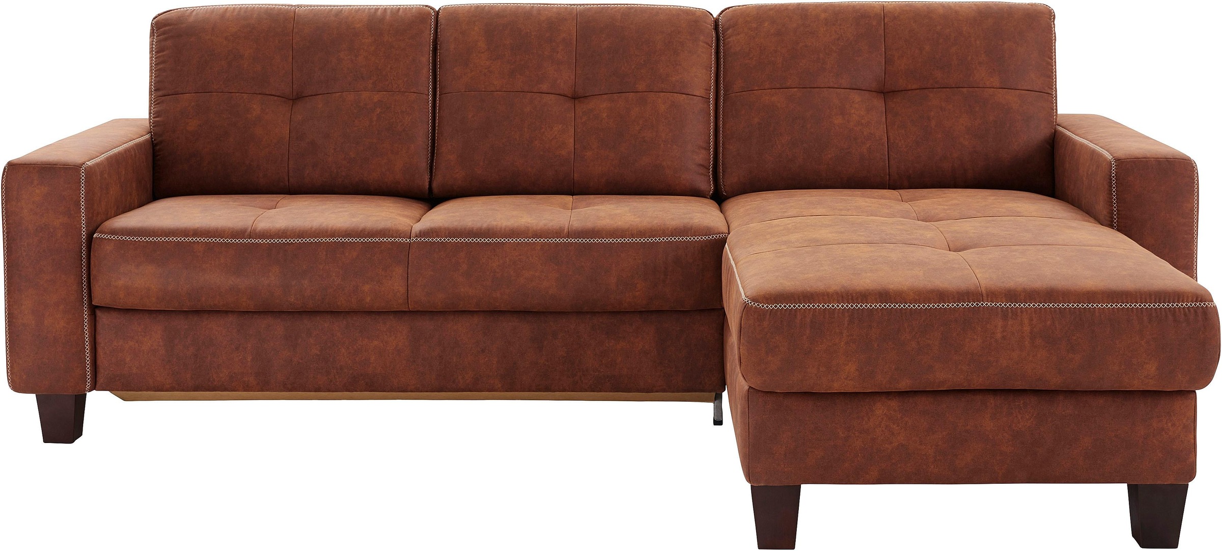 Places of Style Ecksofa »Varese L-Form«, Kreuznaht in beige