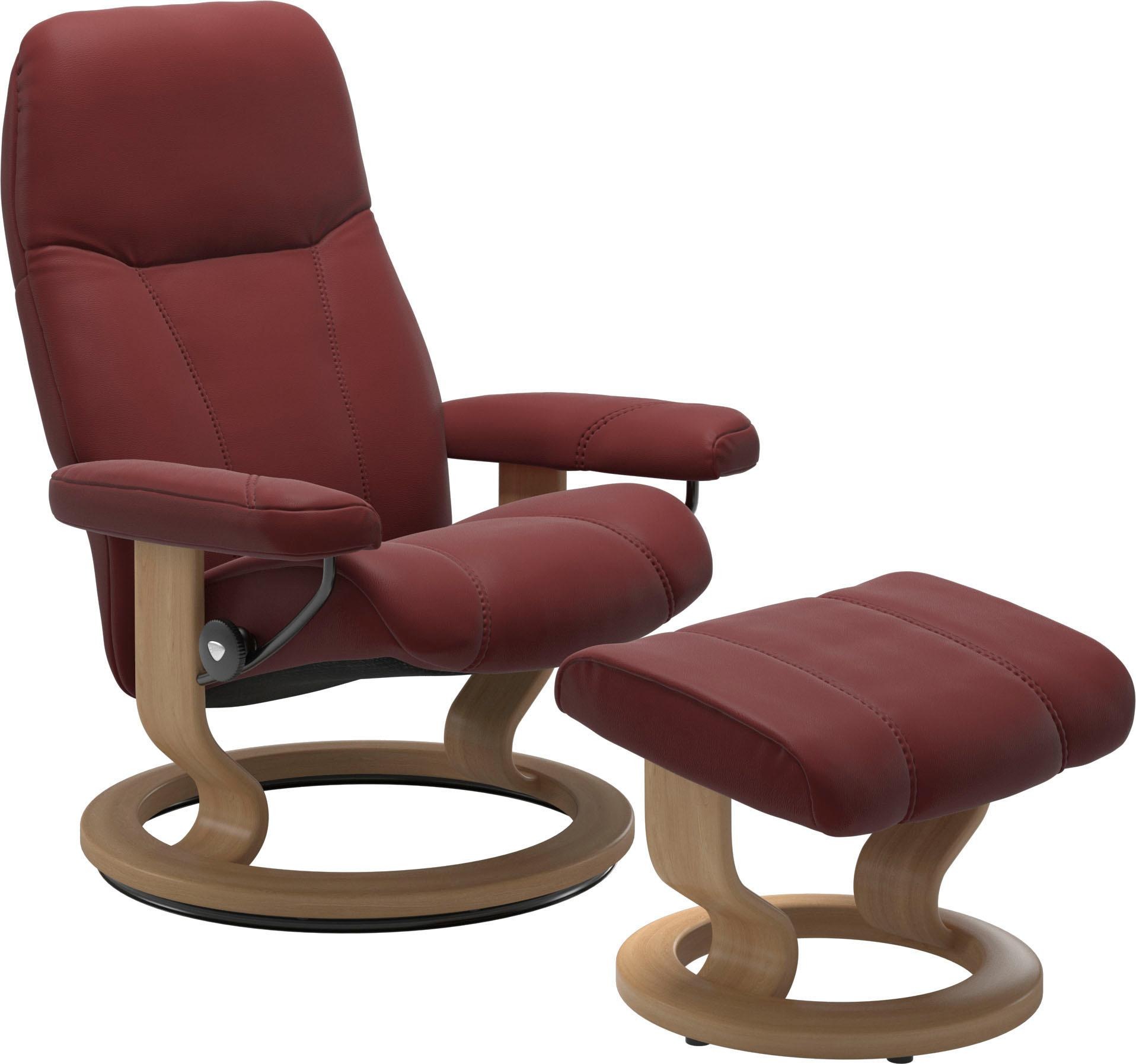 Stressless® Relaxsessel »Consul«, (Set, Relaxsessel mit Hocker), mit Hocker, mit Classic Base, Größe L, Gestell Eiche