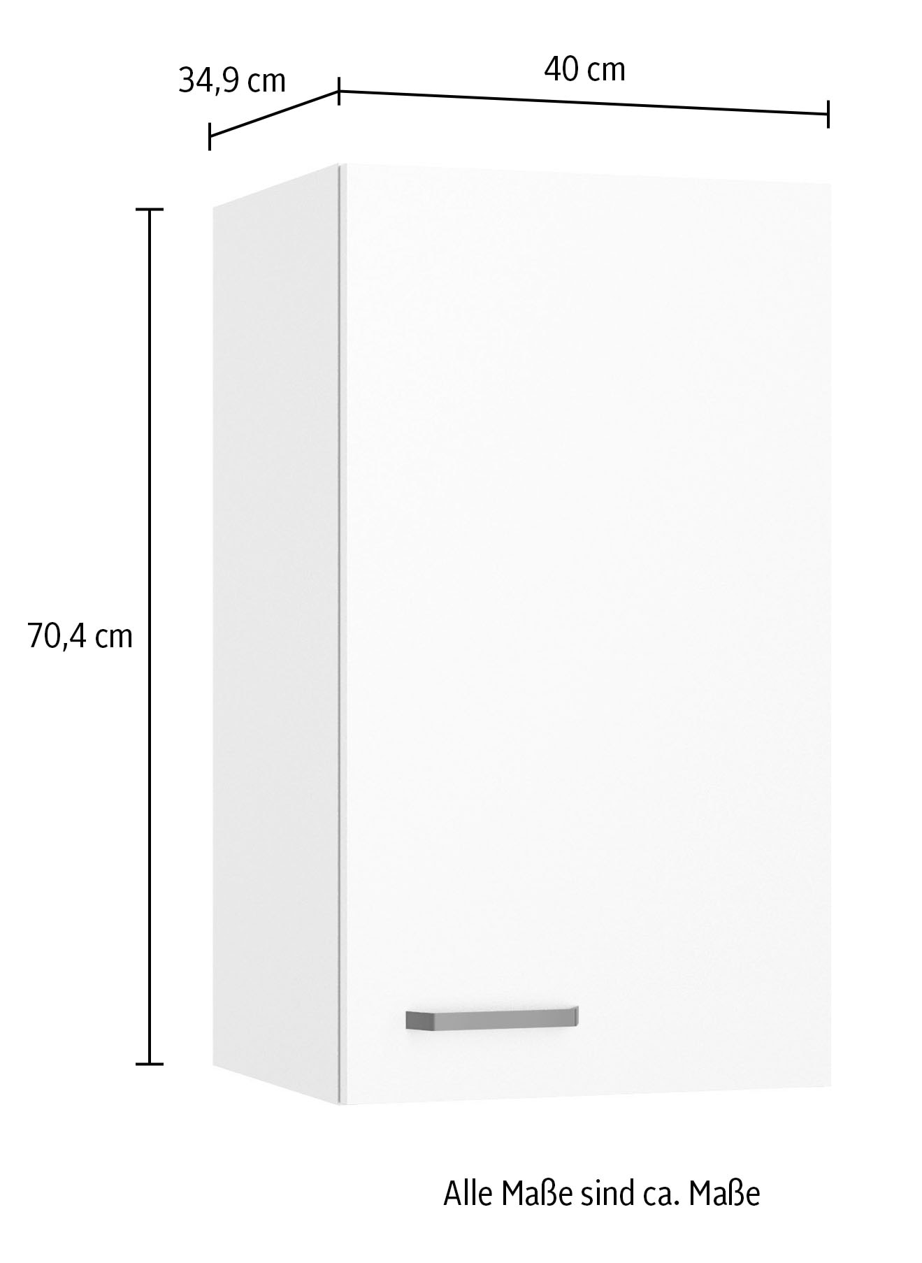 KOCHSTATION Hängeschrank »KS-Paula« 40 cm breit, 70 cm hoch, mit 1 Tür, 2 Einlegeböden