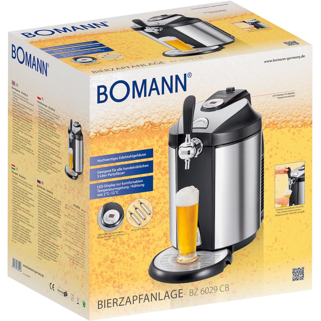 BOMANN Bierzapfanlage »BZ 6029 CB«, für alle handelsüblichen 5 Liter-Partyfässer