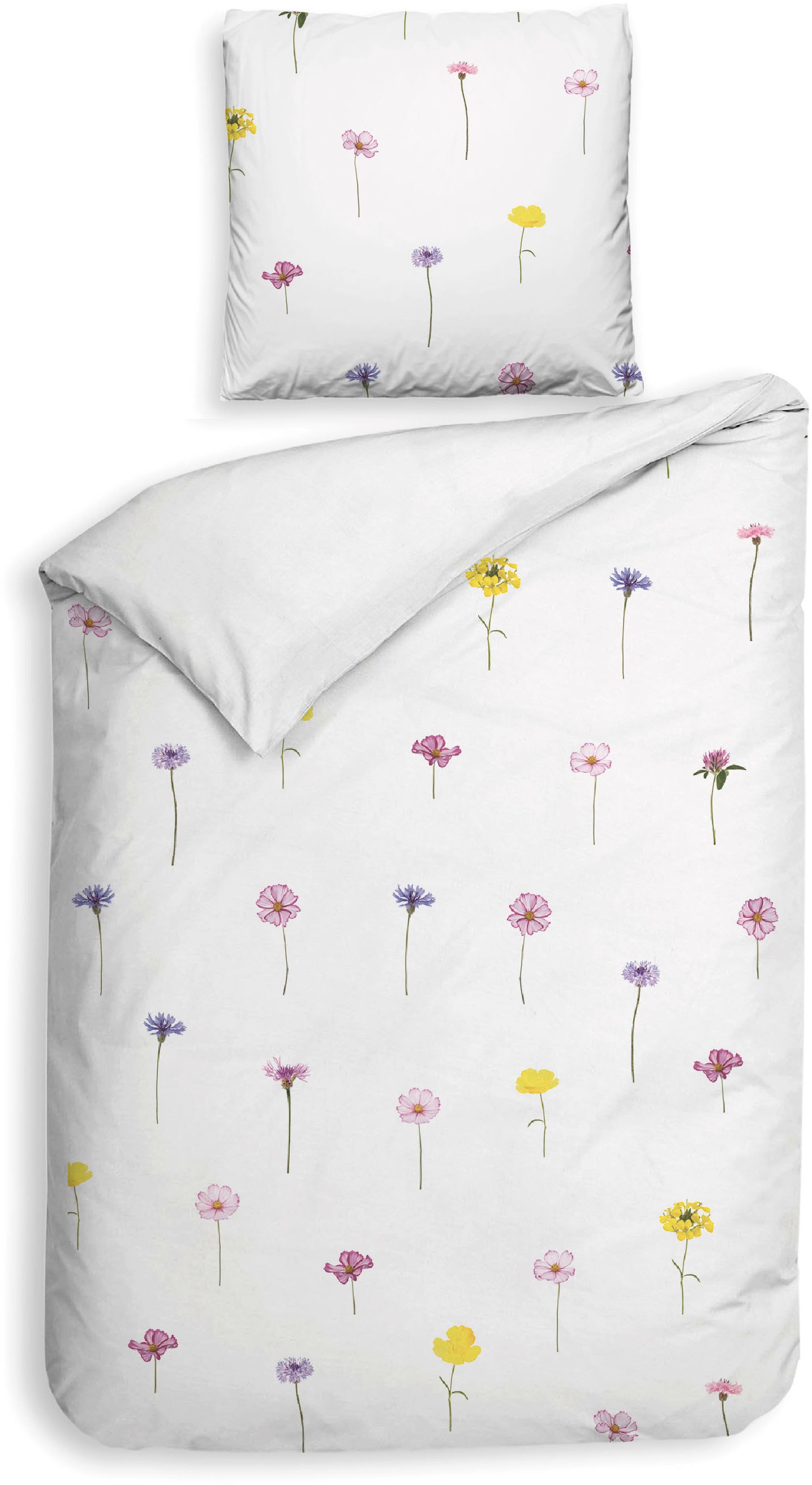 Heckett & Lane Wendebettwäsche »Campo«, Blumen Design, hochwertiges Mako-Satin, Bettwäsche ab 135x200 cm.
