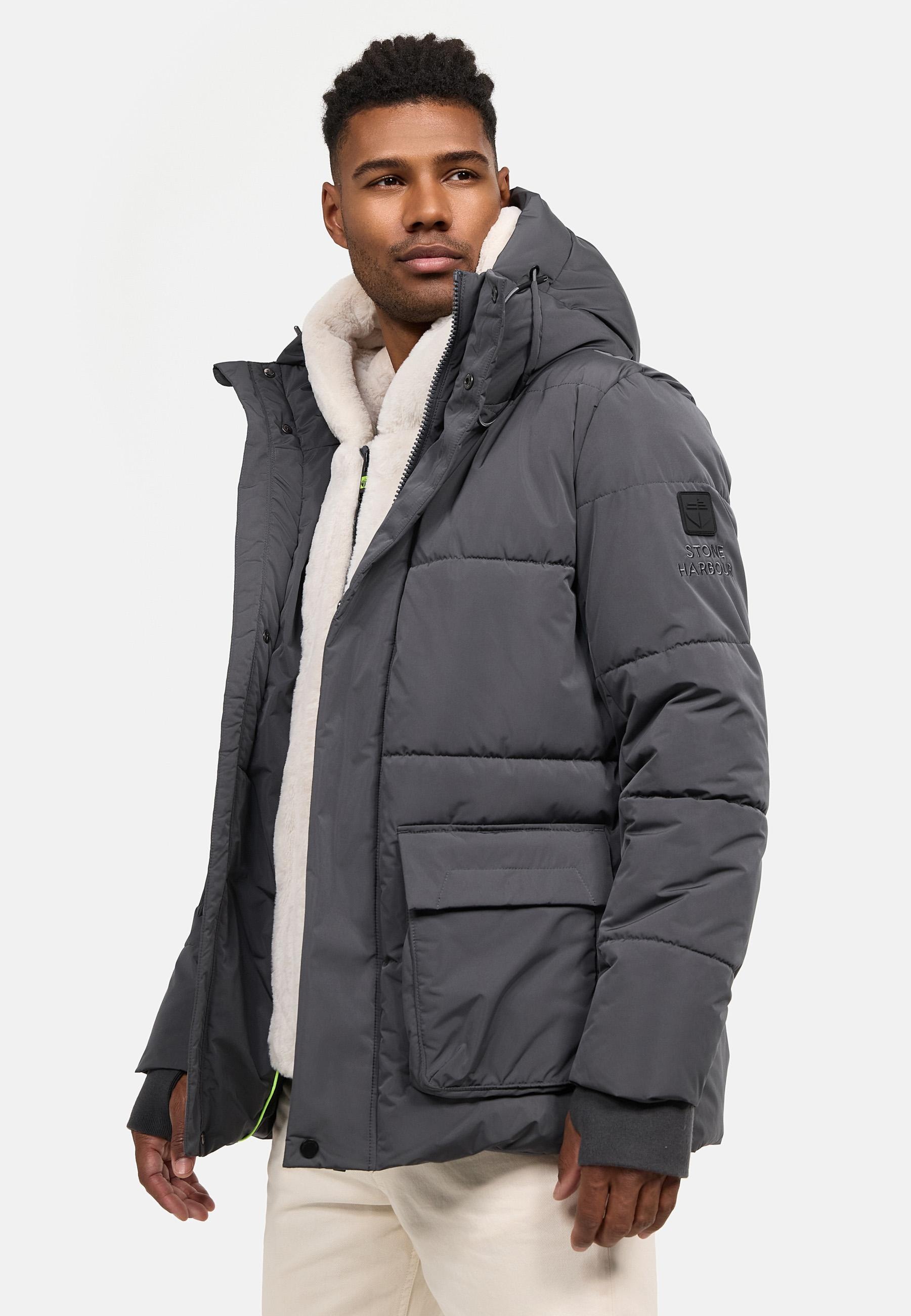 Stone Harbour Winterjacke »Lauroo XX«, mit Kapuze, urbane Herren Steppjacke mit kuscheligem Teddyfleece