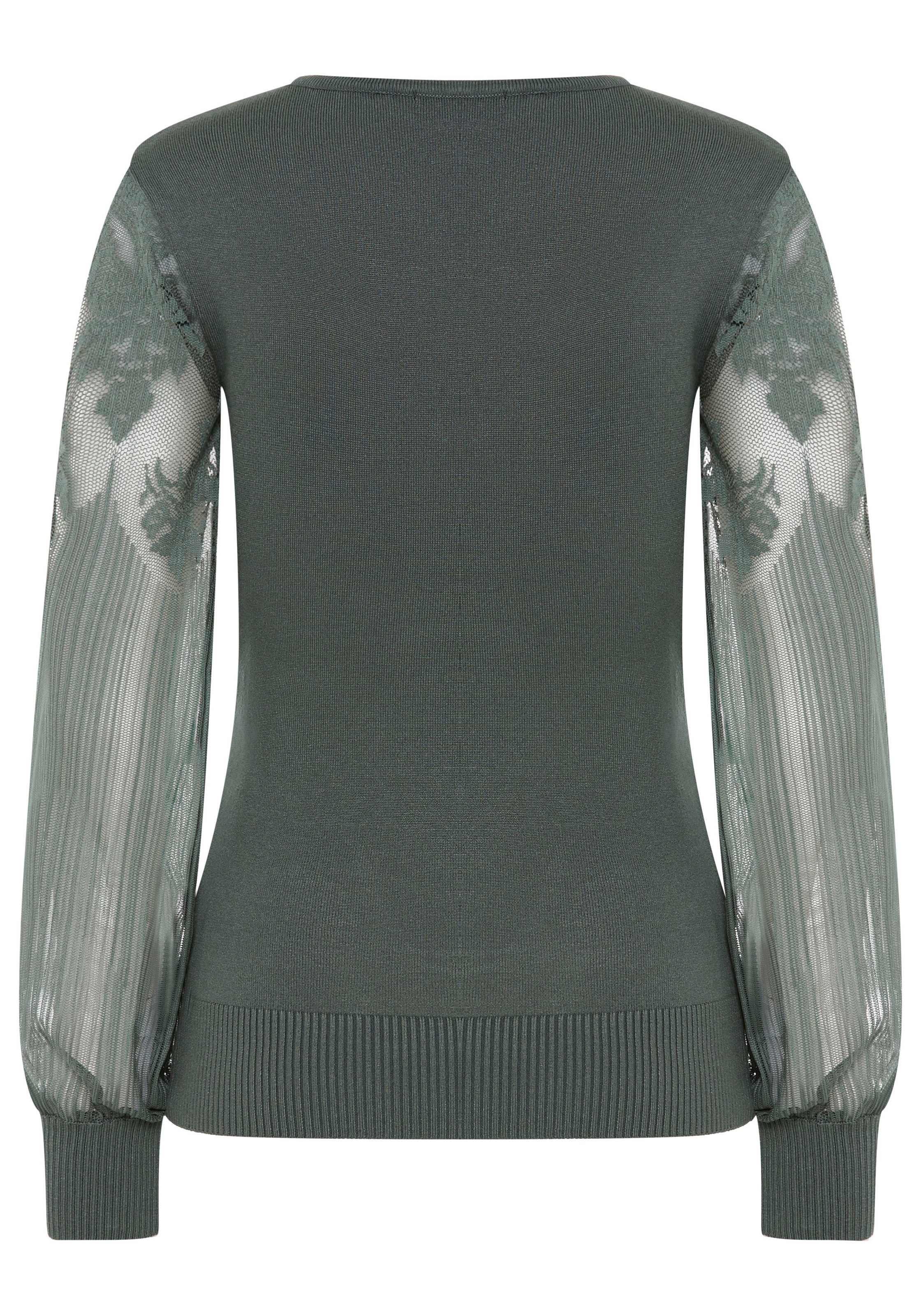Melrose V-Ausschnitt-Pullover, mit Ärmeln aus Spitze