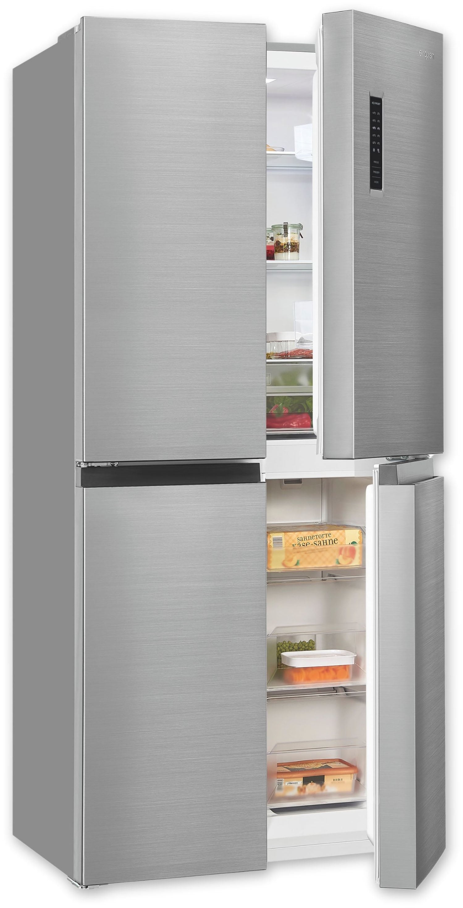 exquisit Multi Door "MD365-125-040D inoxlook" 180 cm hoch 79 cm breit günstig online kaufen