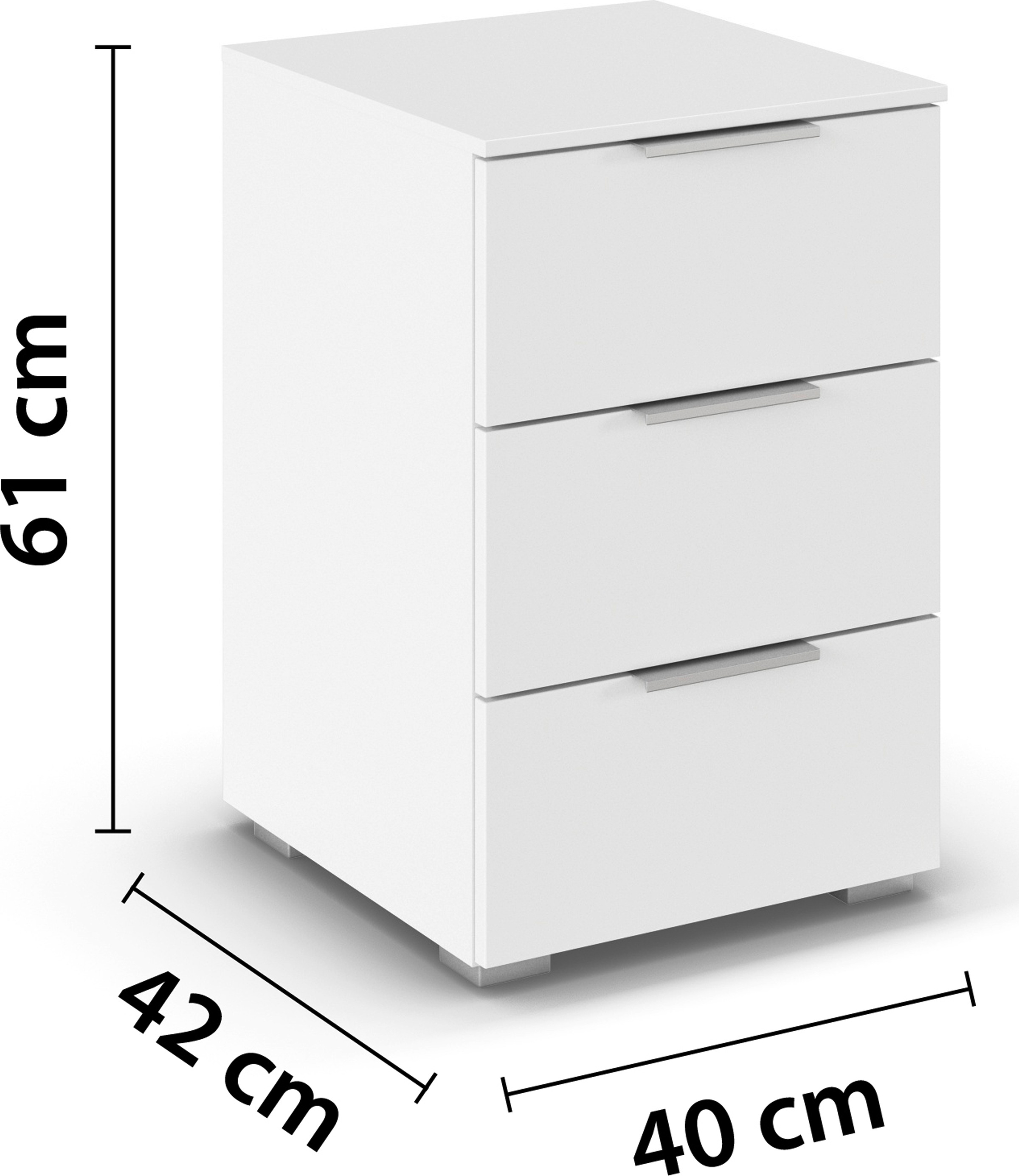 OTTO home Nachtkommode »Nachttisch Nachtschrank Schubladen Sideboard Schubladenkommode CORTONA« Breite 40 cm inkl. SOFT-CLOSE-FUNKTION, mit moderner Dekor-Front,  mit 3 geräumigen Schubladen, Kantengriff aus Metall MADE IN GERMANY