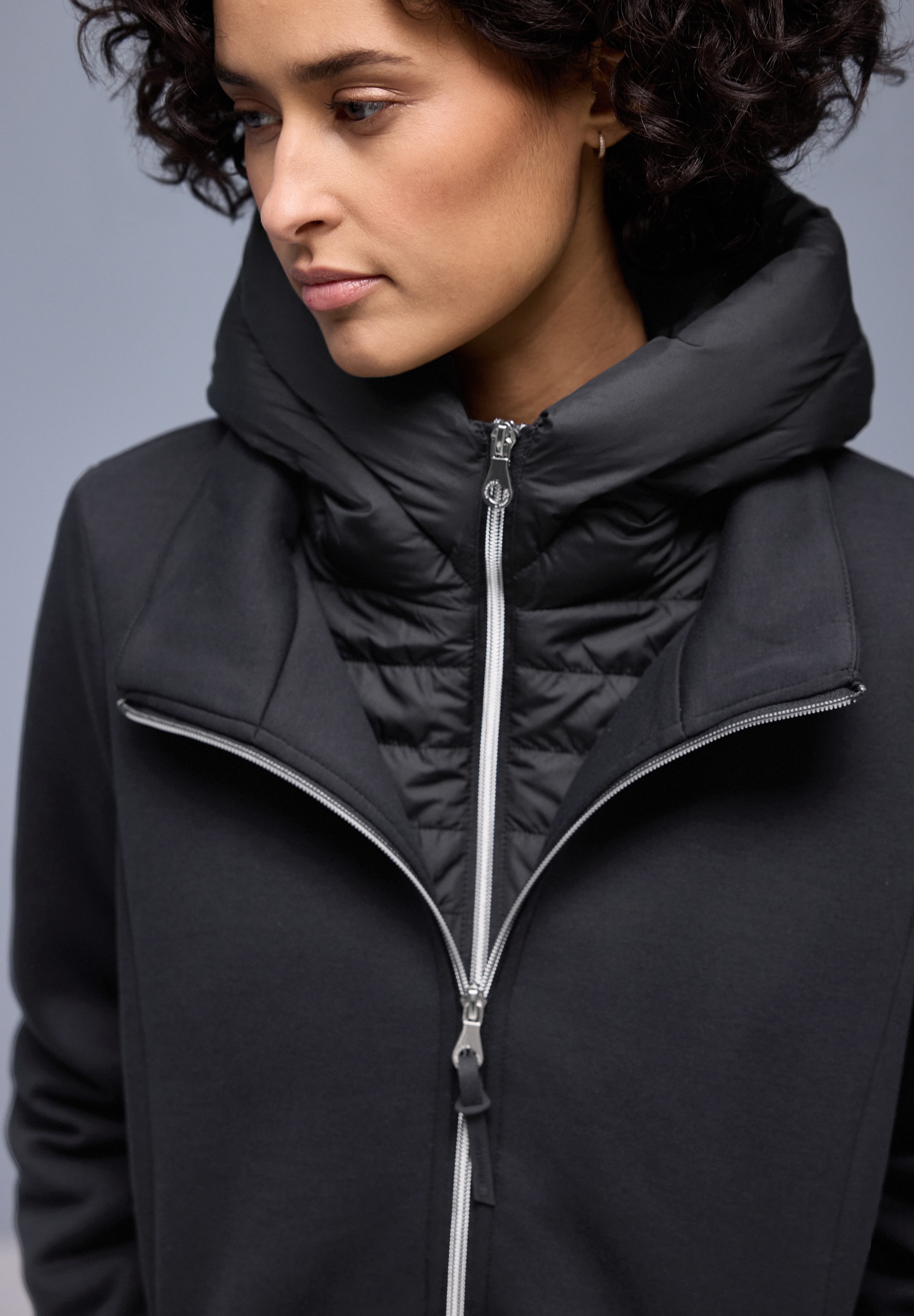 Thumbnail - STREET ONE Langjacke mit Kapuze im Doppel-Layer-Look und mit Kapuze