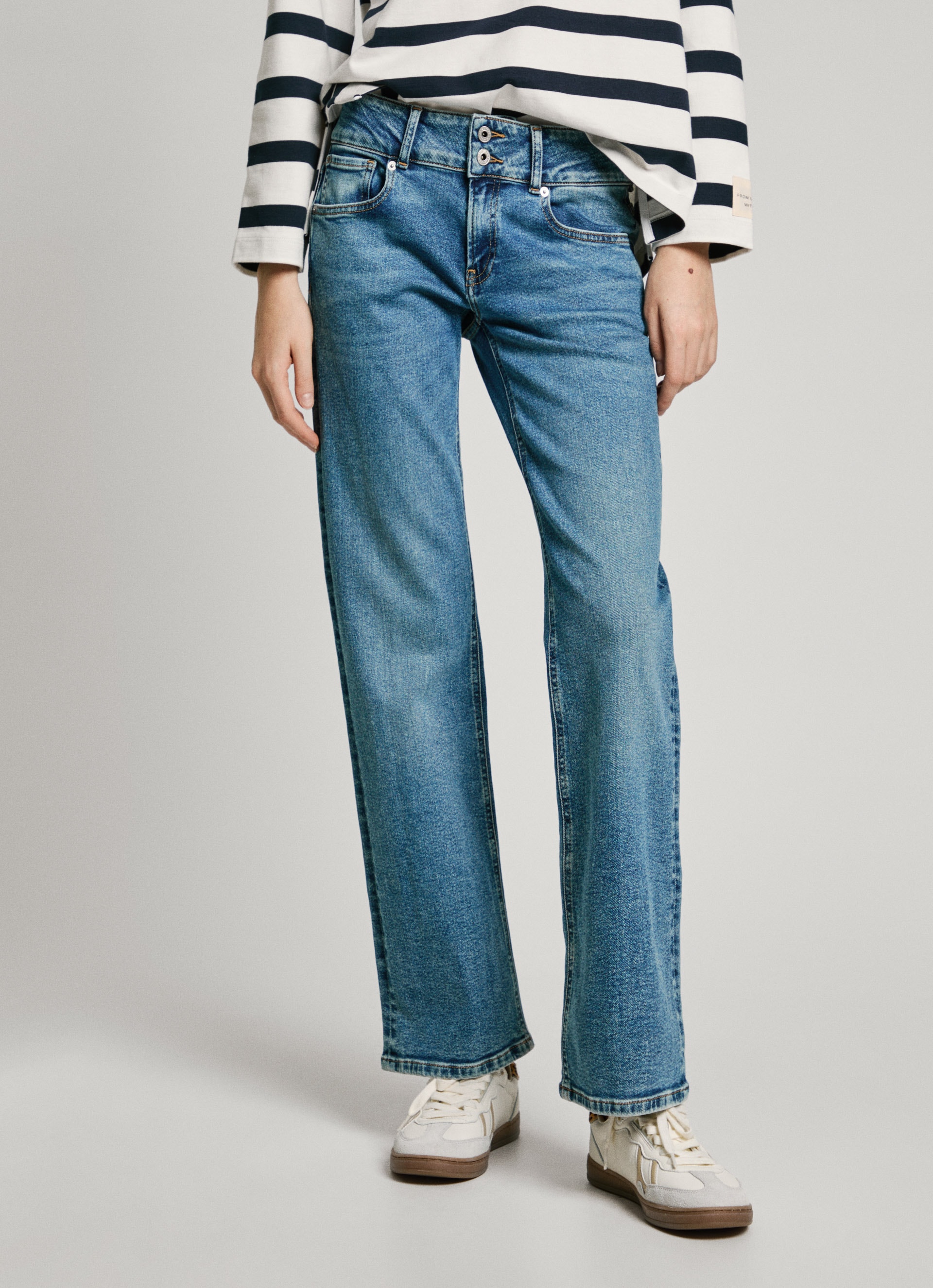 Pepe Jeans Gerade Jeans "STRAIGHT JEANS LW", mit doppeltem Knopfverschluss günstig online kaufen