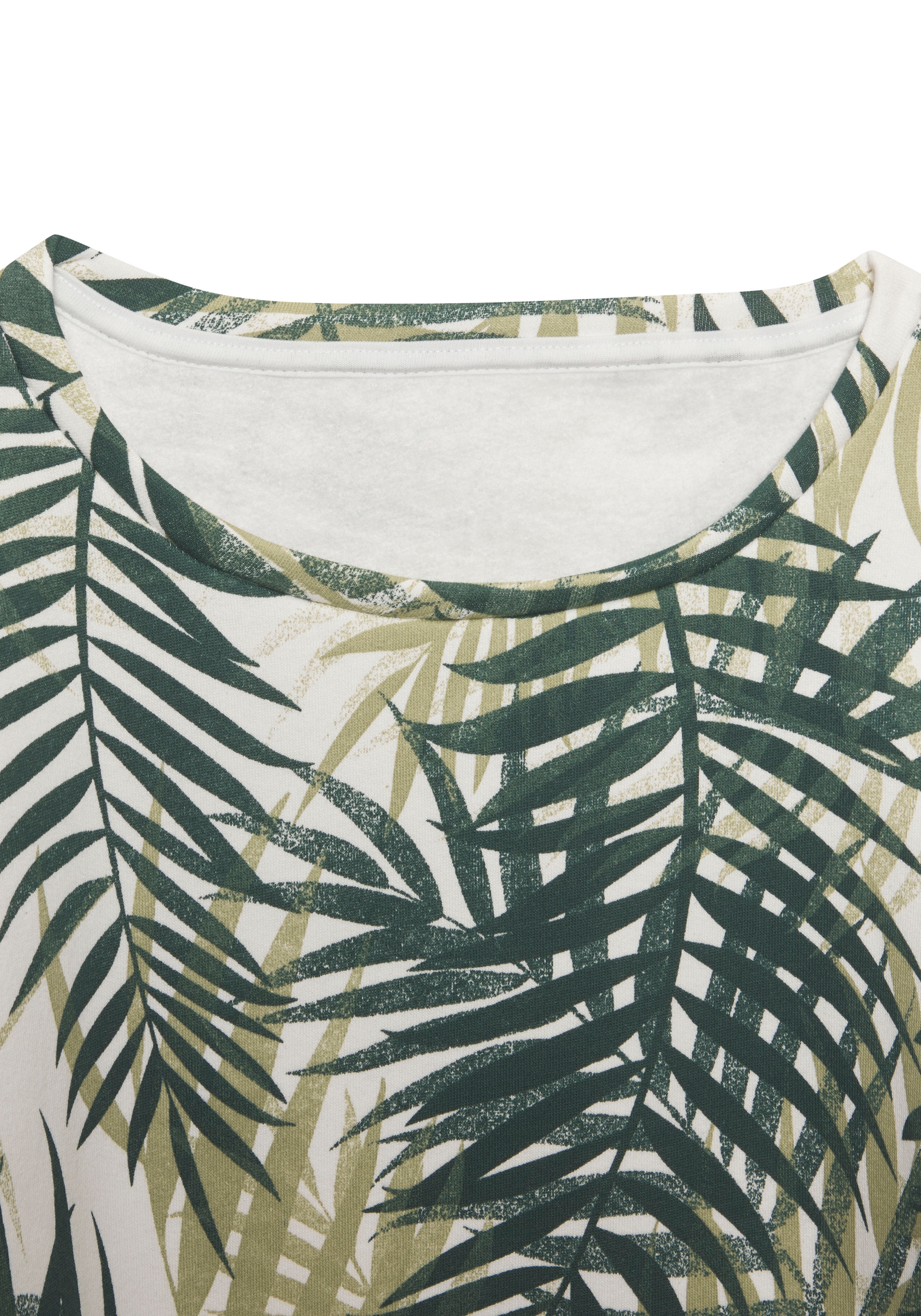 LASCANA Sweater, Loungeshirt mit Allover-Blätterdruck, Loungewear