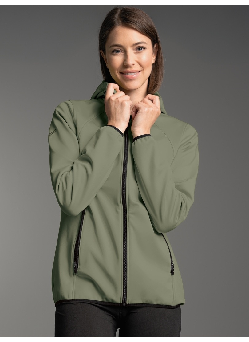 Trigema Softshelljacke »TRIGEMA Taillierte Softshell–Kapuzenjacke« 1 Stk. tlg.