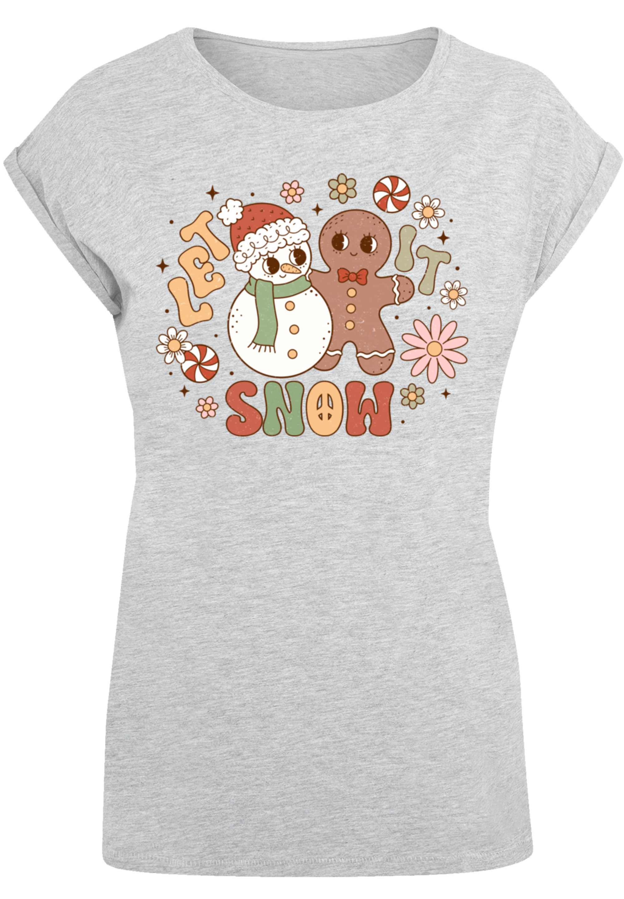 F4NT4STIC T-Shirt »Let It Snow Weihnachten Gingerbread«, Premium Qualität, Weihnachts-Kollection