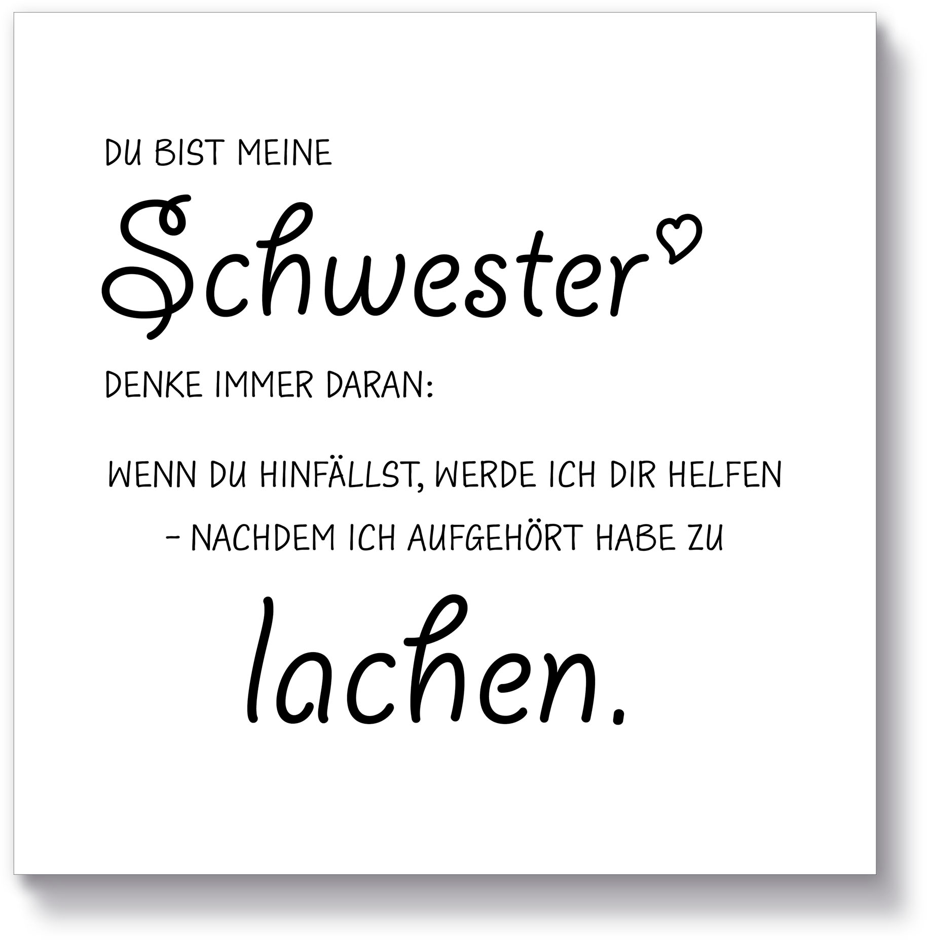 Holzbild »Schwester«, Sprüche & Texte, (1 St.)