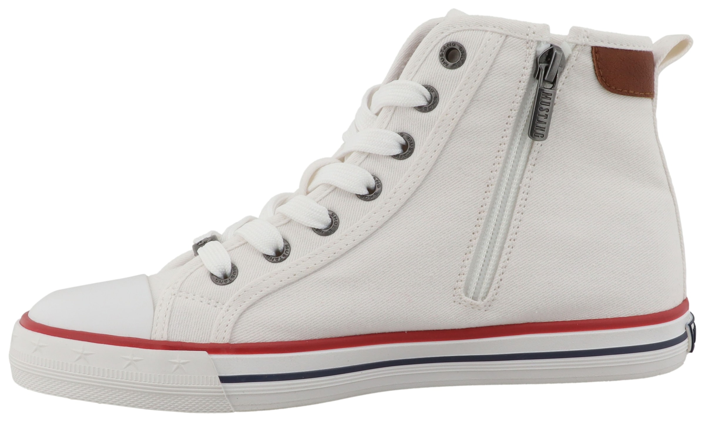 Mustang Shoes Plateausneaker »Winona«  Freizeitschuh, High Top-Sneaker, Schnürboots, kontrastreiche Details