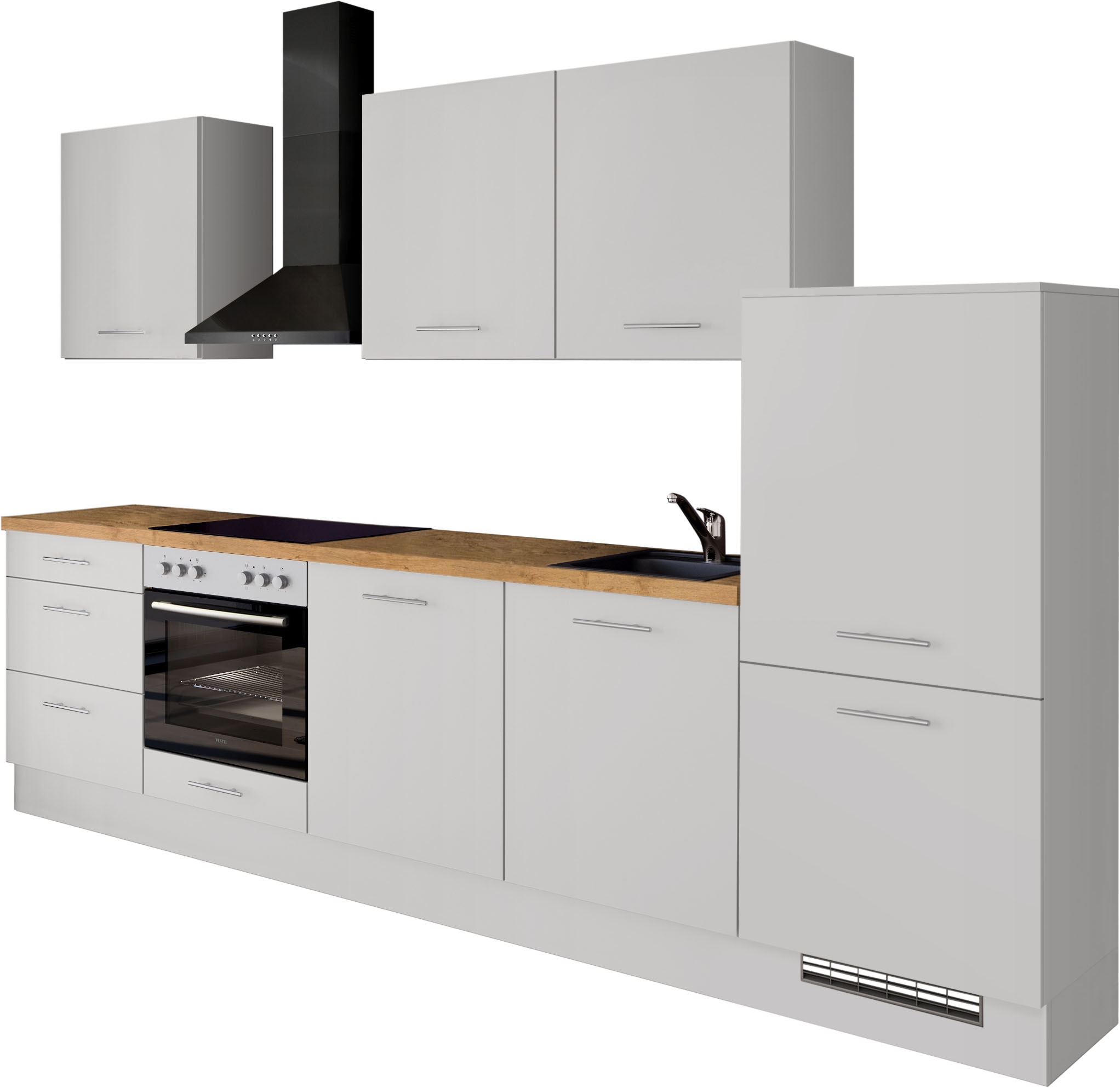 IMPULS KÜCHEN Küchenzeile ""Kopenhagen", Ausrichtung wählbar, Schubkästen mit Soft-Close" Set, vormontiert, wahlweise mit E-Geräten, Breite 300 cm