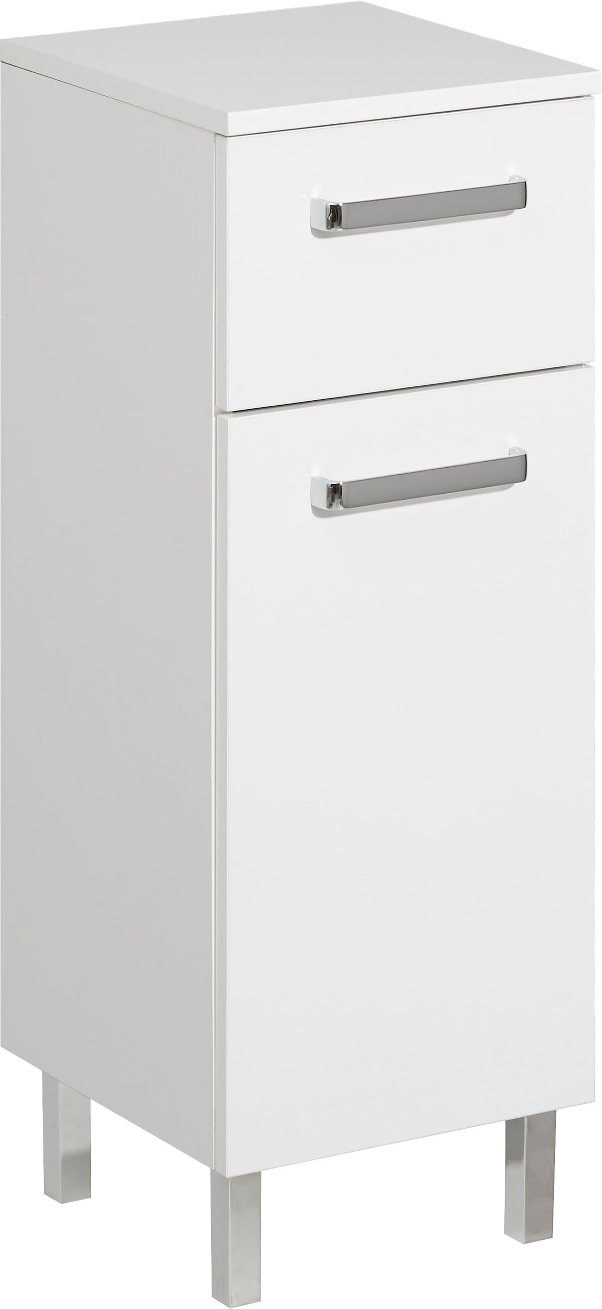 Saphir Badmöbel-Set »Quickset 4-teilig, Waschbeckenunterschrank mit LED-Spiegelschrank«, (4 St.), Unterschrank, Hängeschrank, inkl. Türdämpfer, Griffe Chrom Glanz