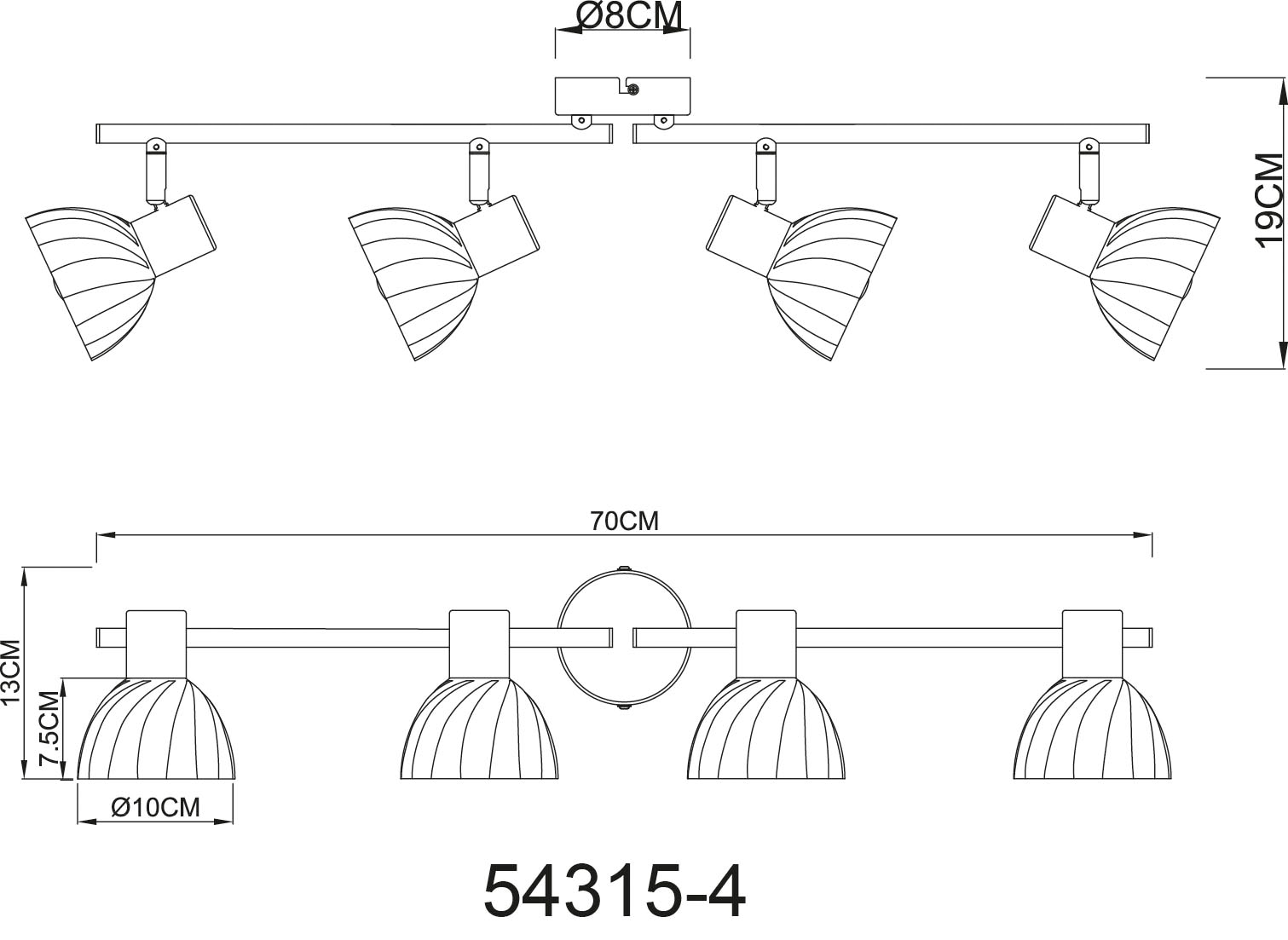 GLOBO LIGHTING Deckenspot »ZACHERY« E14 1 Stk. Strahler mit Chrom, Glas, schwenkbar