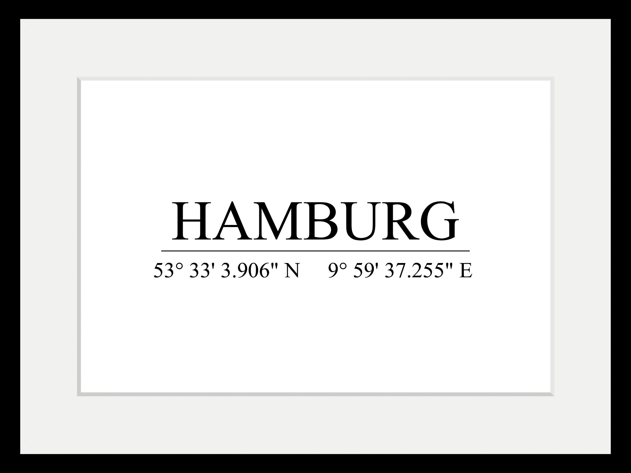 queence Bild »HAMBURG«, Städte-Stadt-Deutschland-Gebäude-Hamburg-Schwarz-Weiß, (1 St.), HD Premium Poster-Druck inkl. Holzrahmen