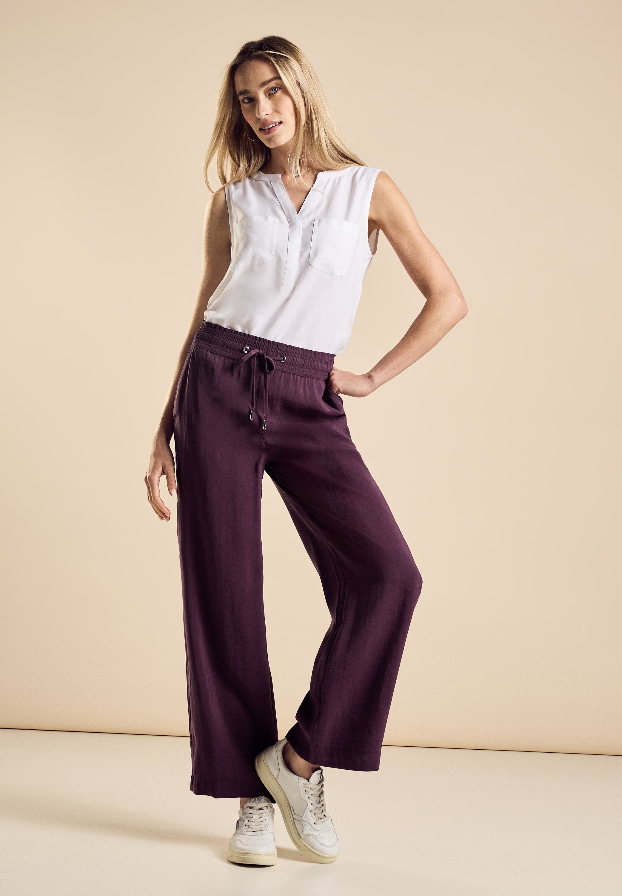STREET ONE Stoffhose, Sommerhose mit Kordelzug