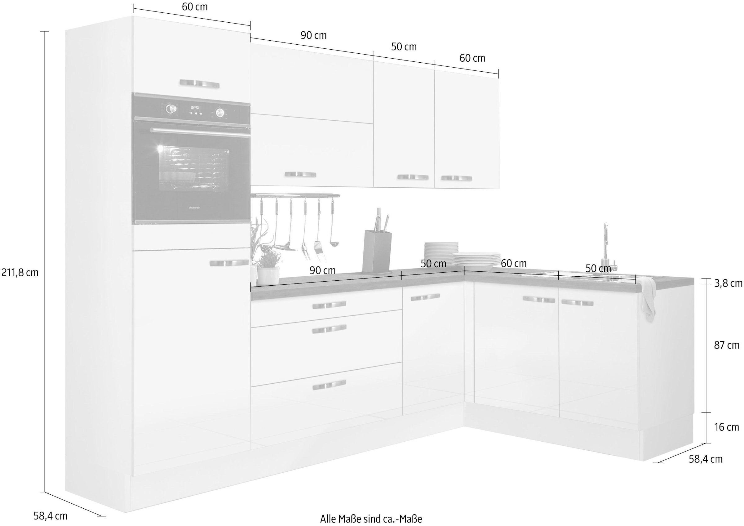 OPTIFIT Winkelküche »Cara«, mit kaufen Stellbreite 265 und Soft-Close-Funktion, Vollauszügen BAUR 175 | x cm