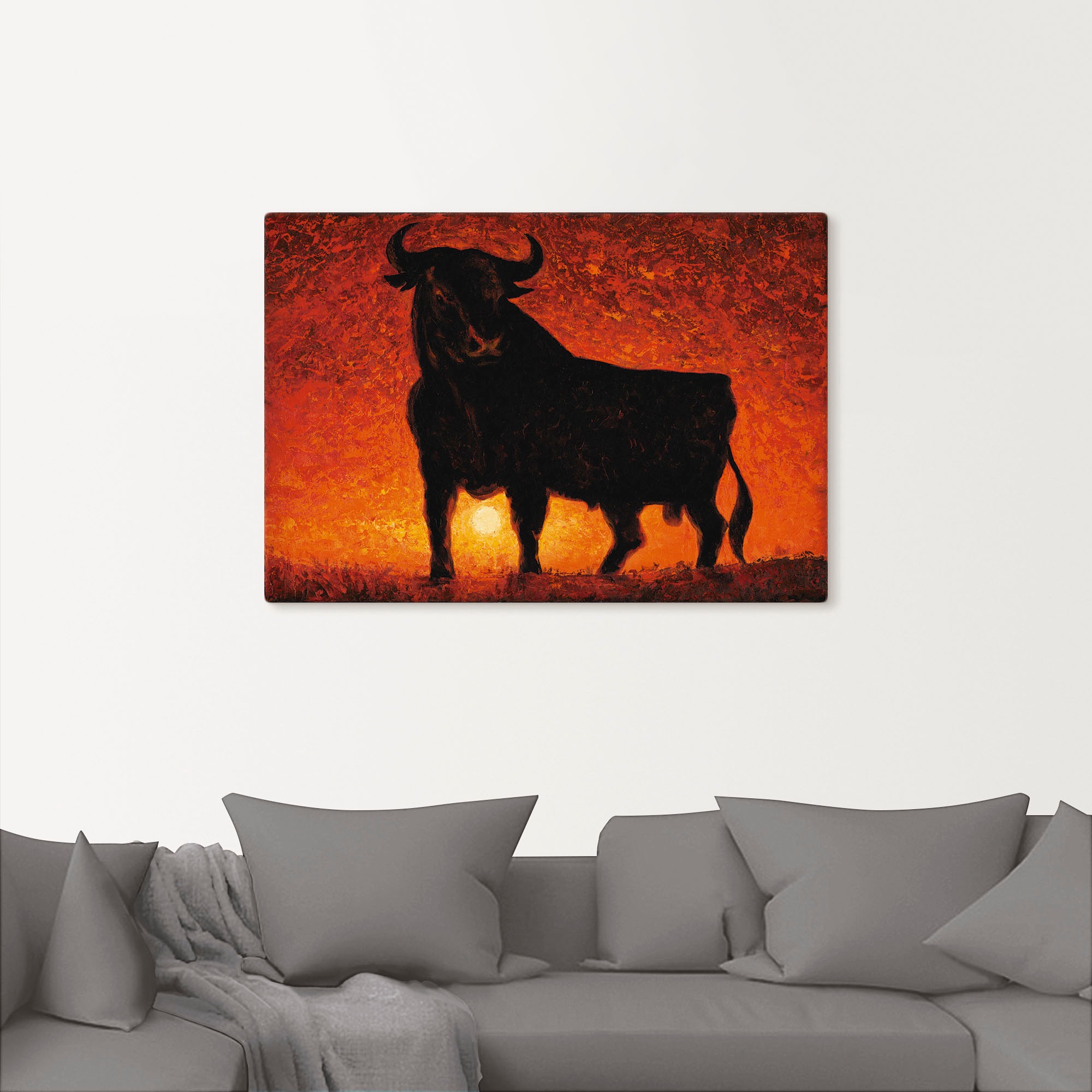 Artland Leinwandbild »Andalusischer Stier«, Wildtiere, (1 St.), auf Keilrahmen gespannt