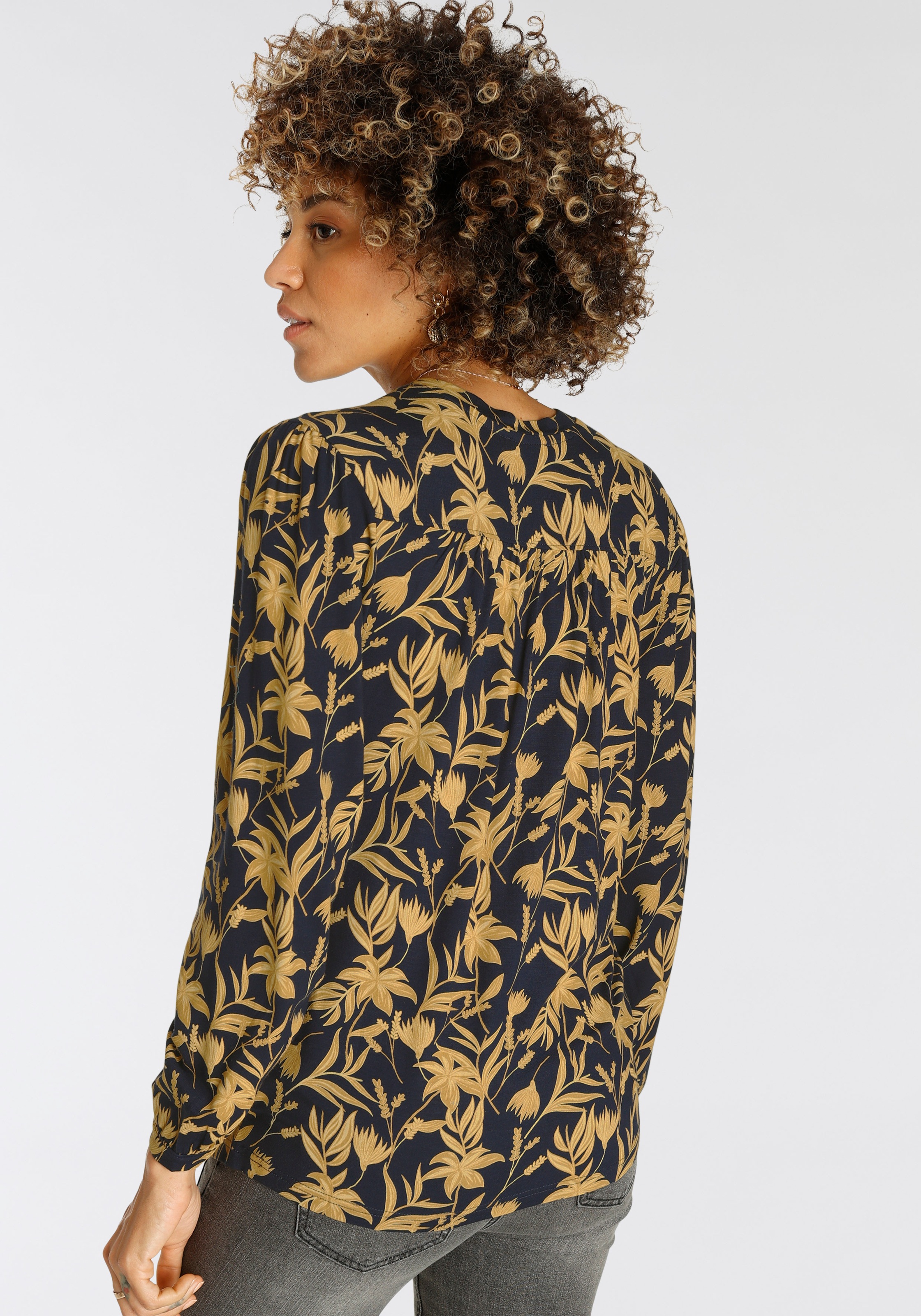 Boysen's Blusenshirt, mit V-Ausschnitt im trendigen Herbst-Design - NEUE KOLLEKTION