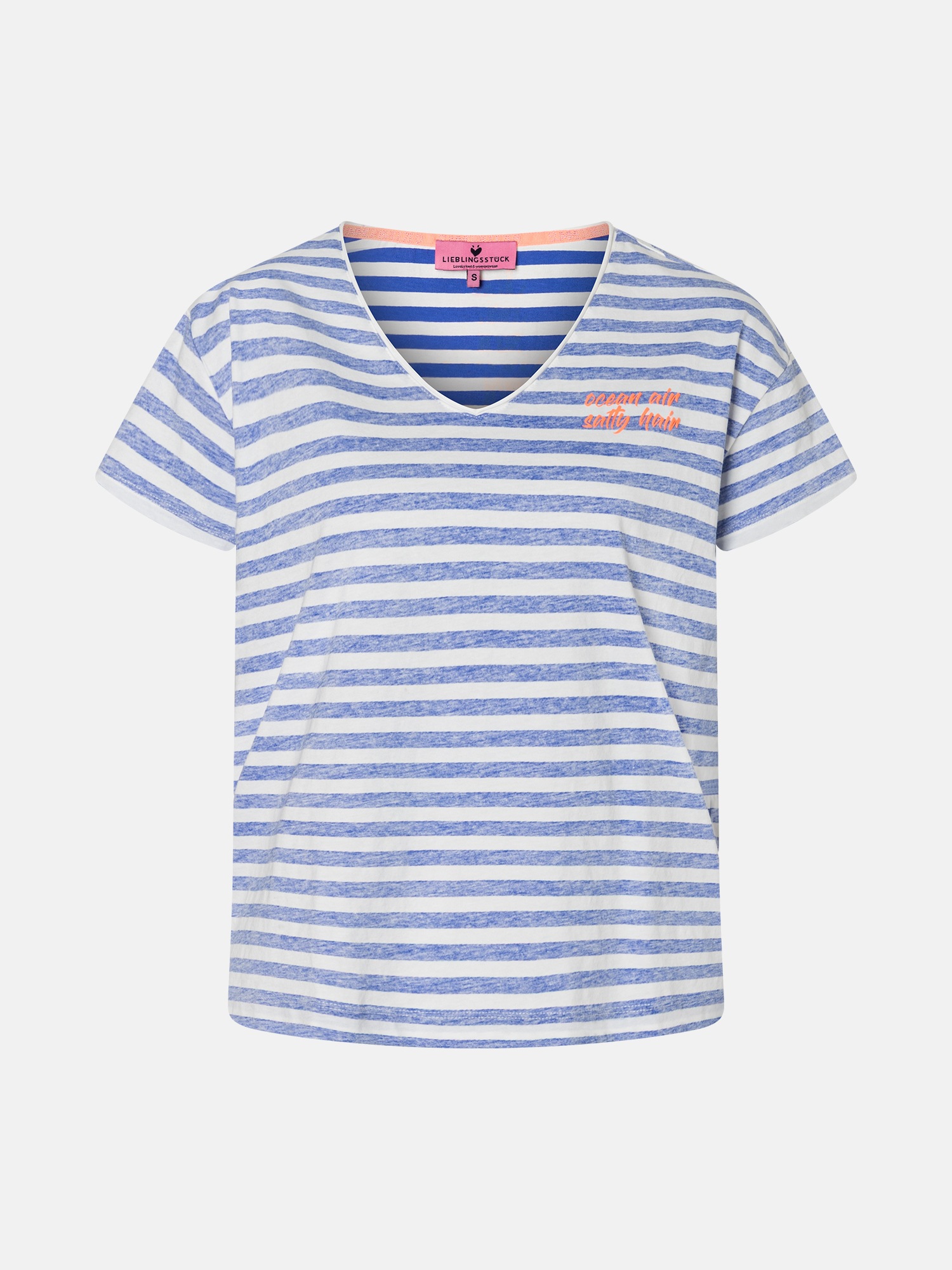 Lieblingsstück T-Shirt »DollyL« mit Rückenprint, V-Ausschnitt, gestreift