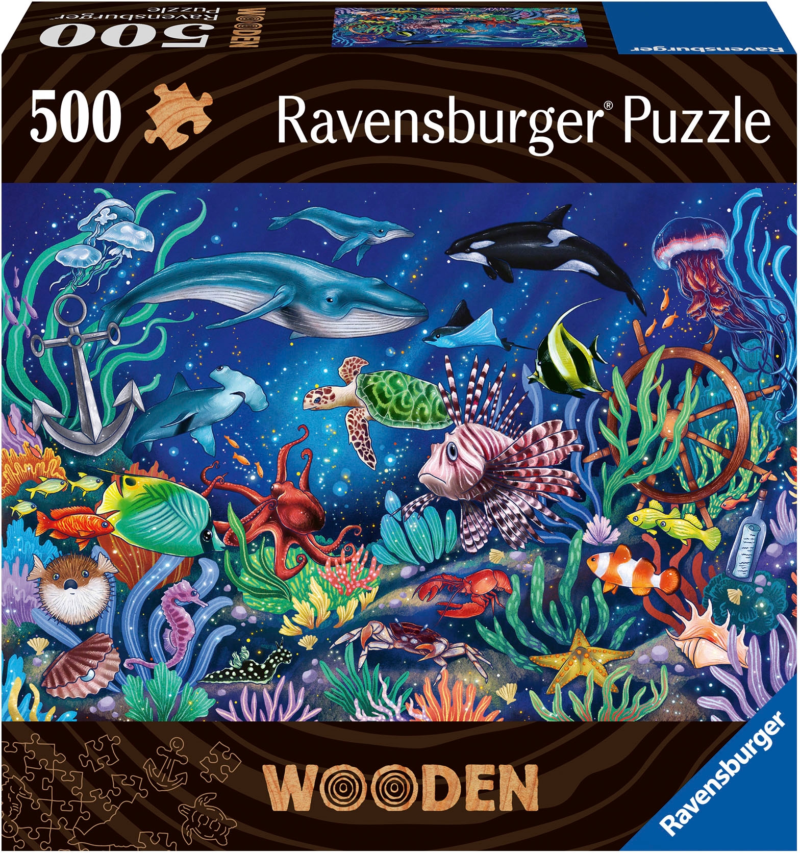 Ravensburger Puzzle »Wooden, Unten im Meer«, Made in Europe; FSC® - schützt Wald - weltweit