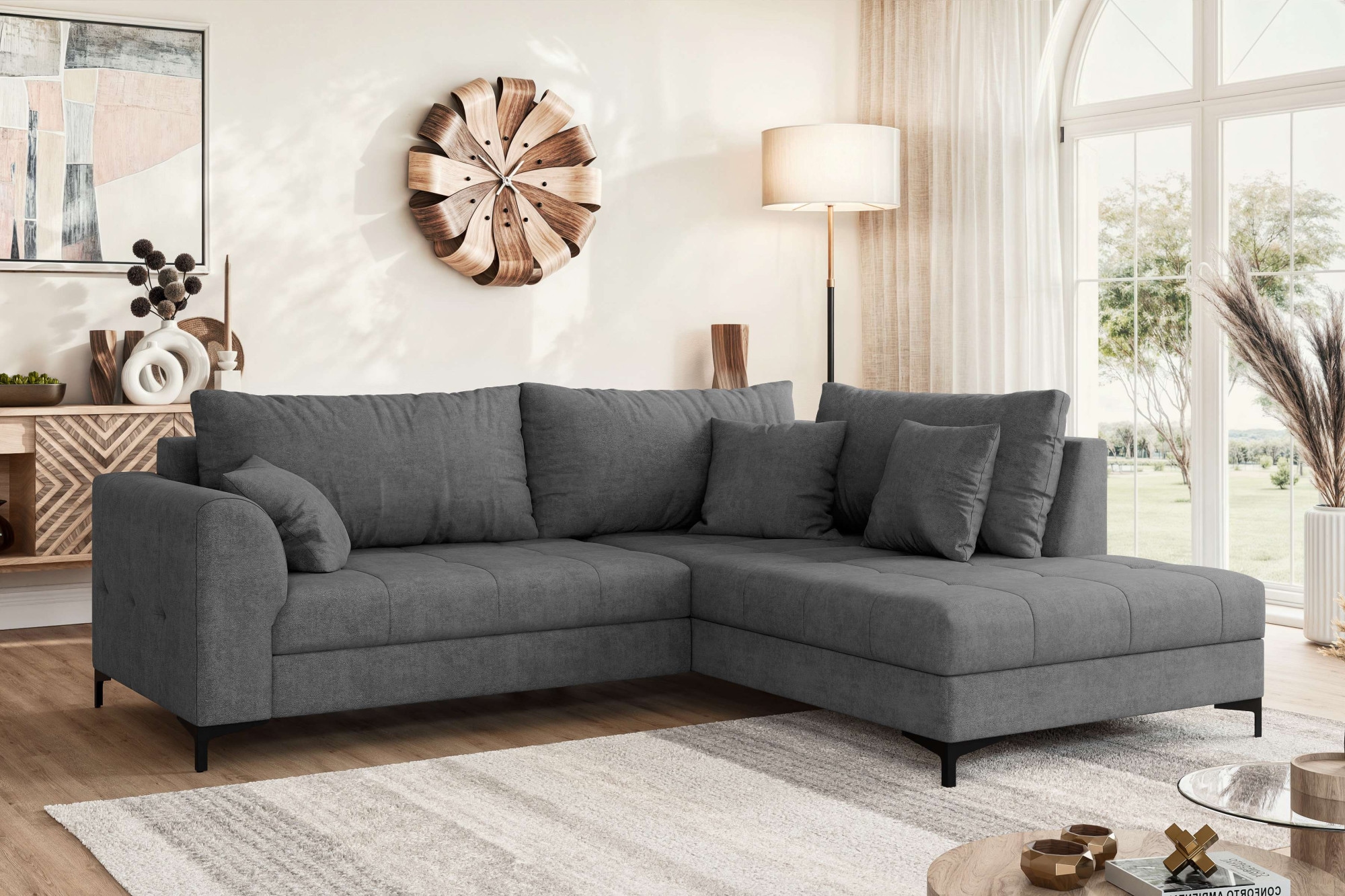 OTTO home Ecksofa »LEEVKE Design-Sofa mit Ottomane rechts/links bestellbar, Breite 232 cm« in vielen modernen Farben erhältlich, belastbar bis 480 kg