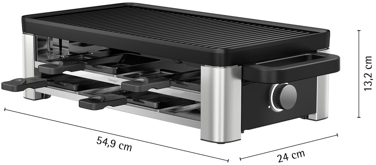 WMF Raclette »Lono Selection« 8 Stk. Raclettepfännchen 1.500 W variable Temperatureinstellung, LED-Beleuchtung