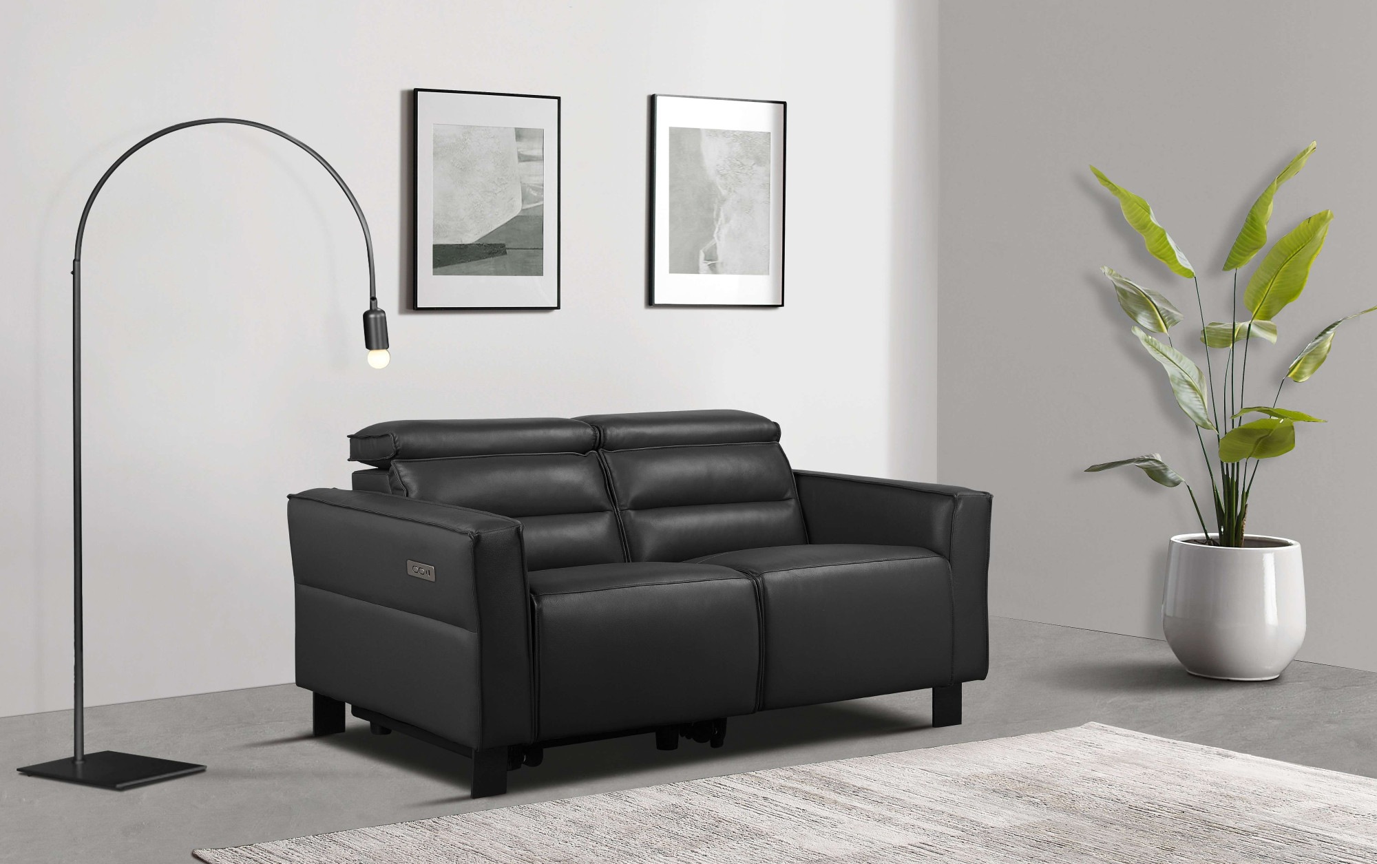 Places of Style 2-Sitzer »Carpari, 162 cm, mit manueller od. elektrischer Relaxfunktion«, (USB A/C), sowie Kopfteilverstellung