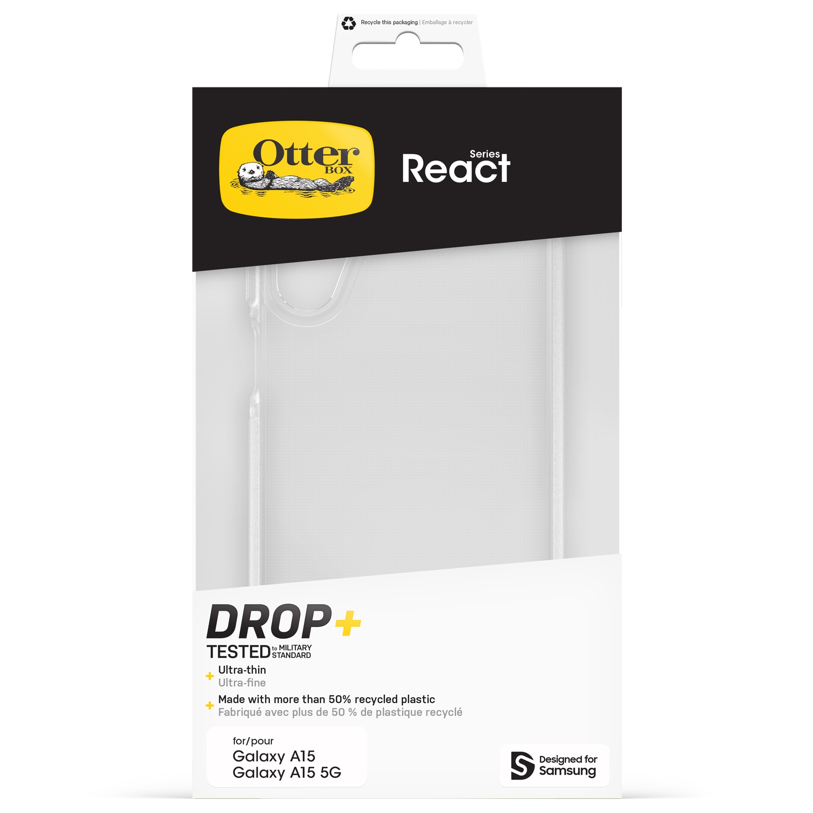 Otterbox Handyhülle »React Hülle für Samsung Galaxy A15/A15 5G«, Backcover, Schutzhülle, stoßfest, Case