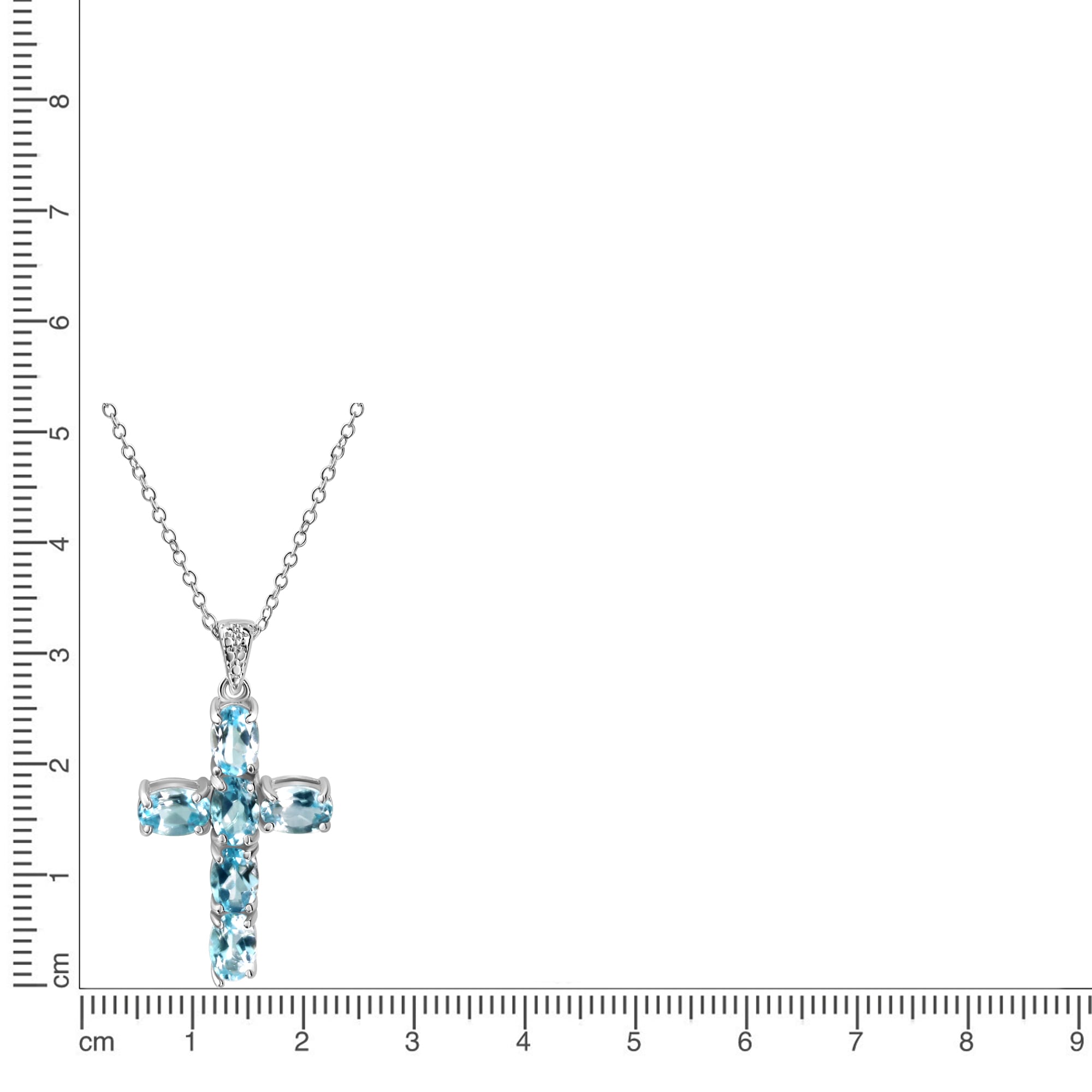 Firetti Kette mit Anhänger »Schmuck Geschenk Silber 925 Halsschmuck Halskette Kreuz« mit Blautopas (behandelt)