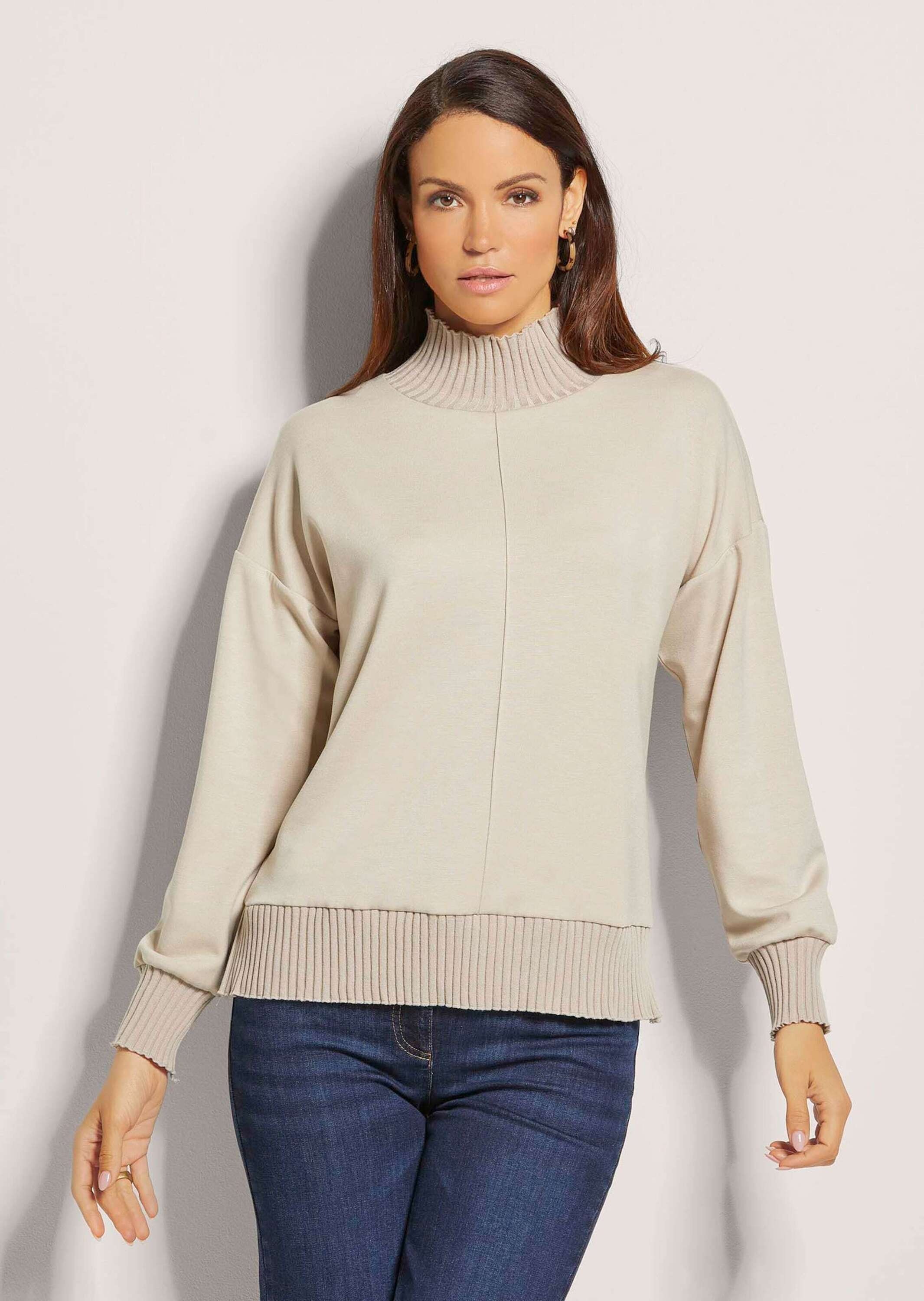 MADELEINE Langarmshirt "Sweatshirt Sweatshirt mit Rippenabschlüssen" günstig online kaufen