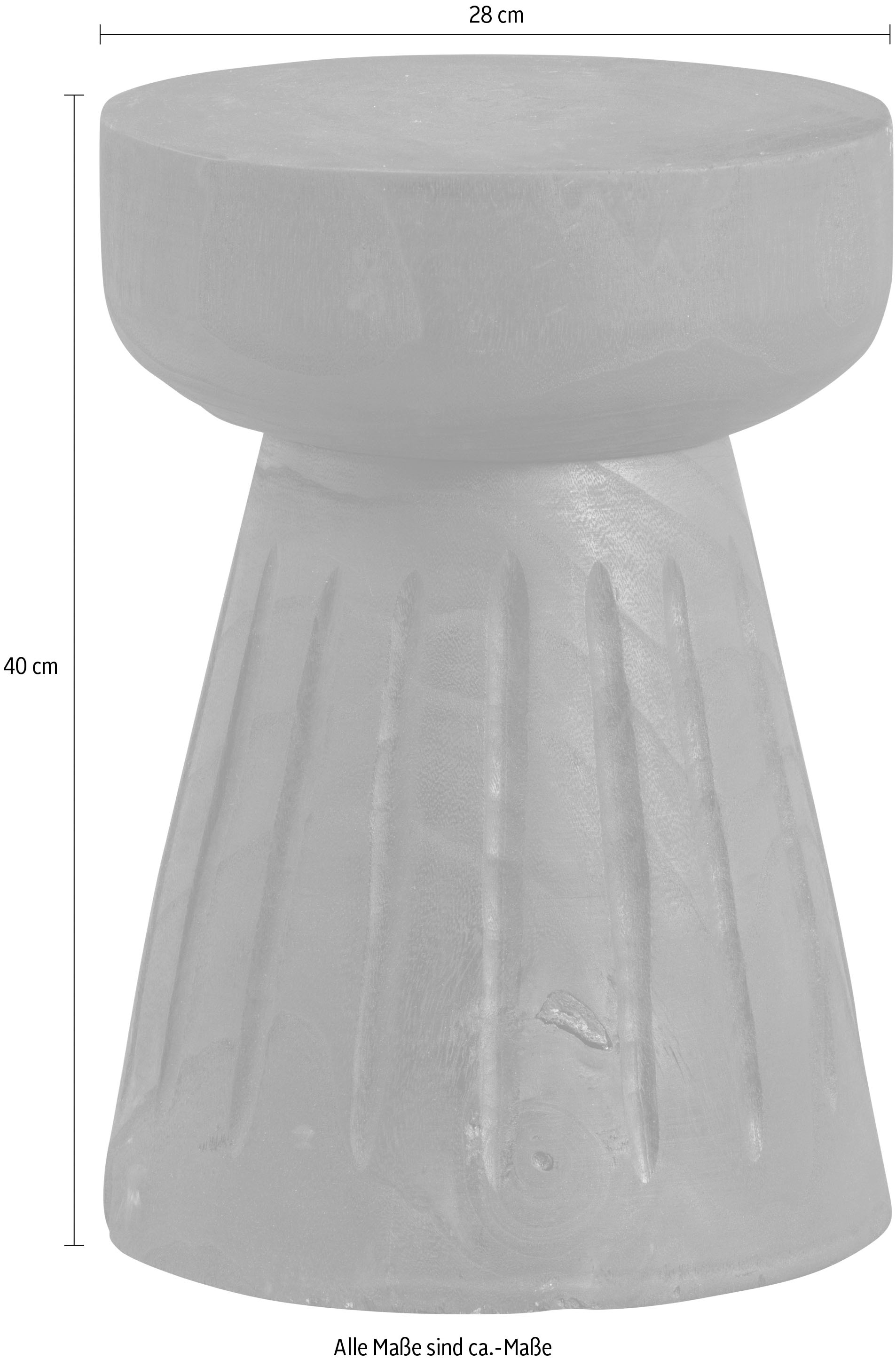 WOOOD Hocker »Borre aus Paulowniaholz mit sichtbare Maserung Ø 28 x H 40 cm« Vollstandig montiert geliefert, Pfleiglicht, Tragkraft 20 kg