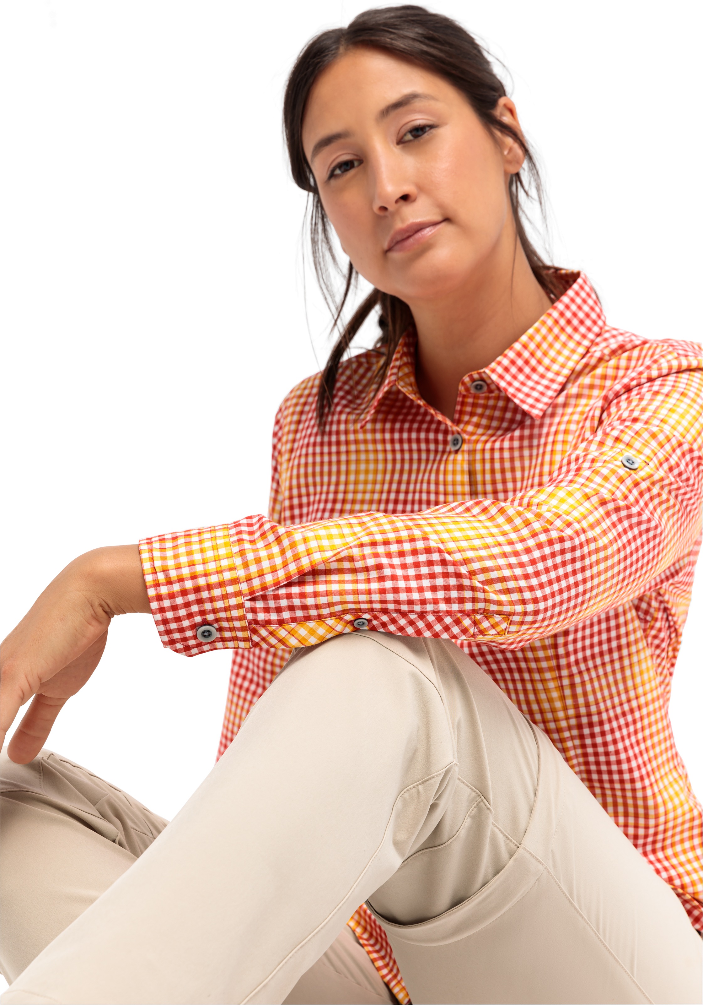 Thumbnail - Maier Sports Funktionsbluse "Nanni" Damen Bluse, langarm Karobluse für Outdoor und Freizeit