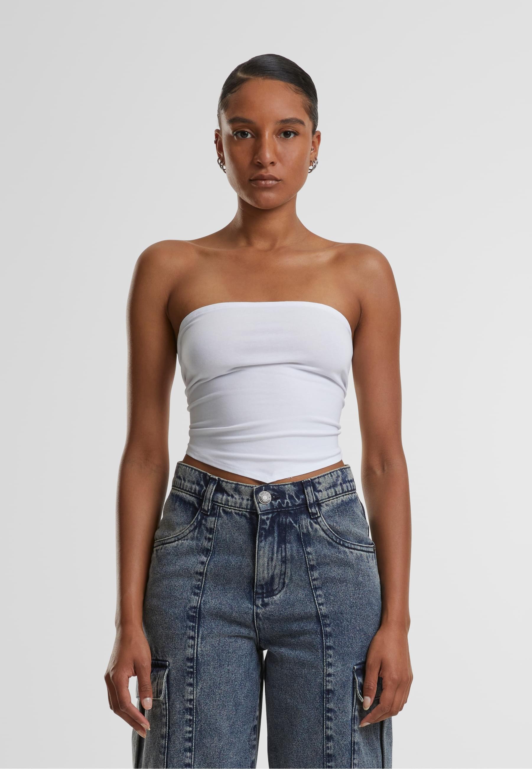 URBAN CLASSICS T-Shirt »Urban Classics Damen Ladies Knotted Bandeau«, (1 tlg.)