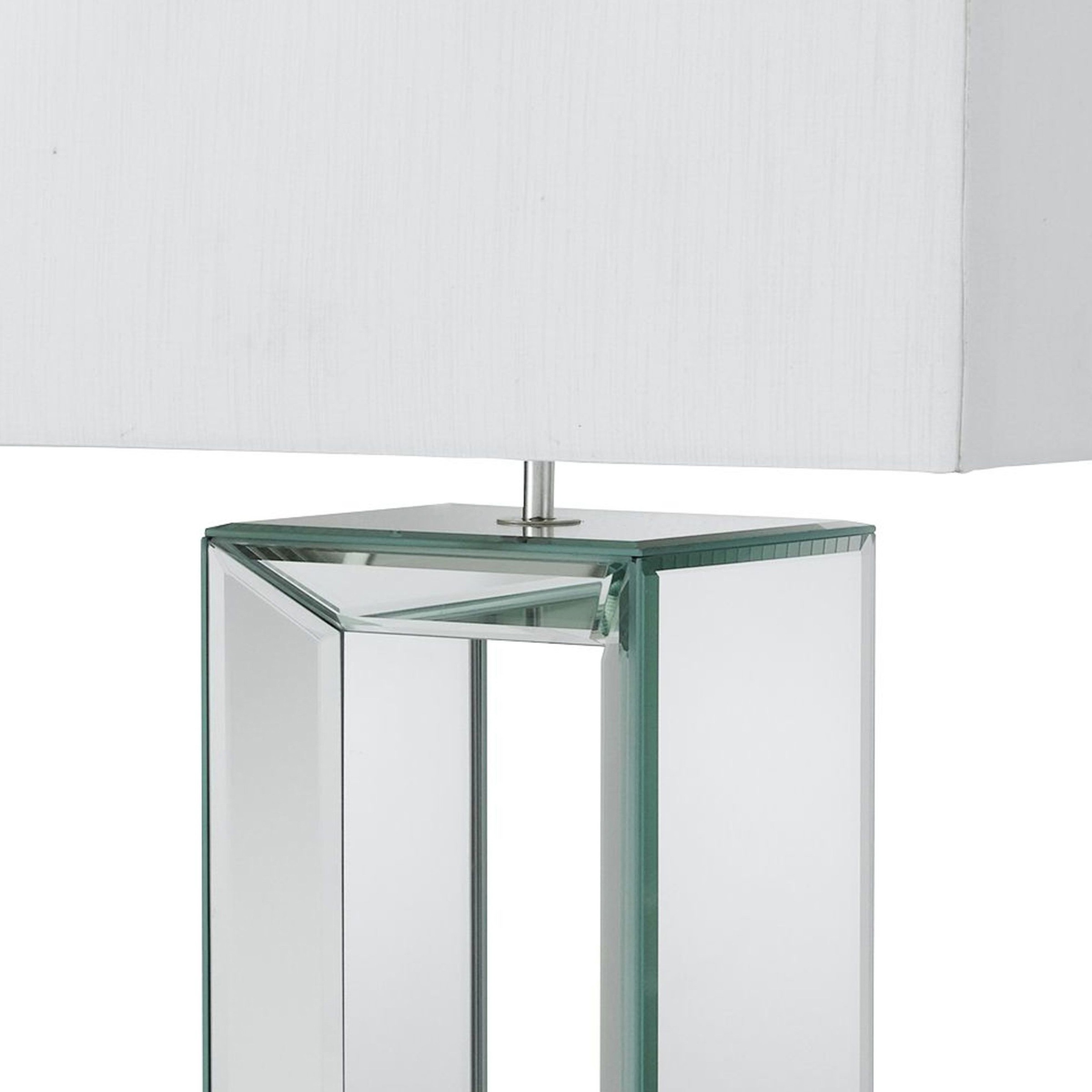 Searchlight Tischleuchte »Mirror-Tischleuchte - Spiegelglas und weißer Schirm« E27 1 Stk.