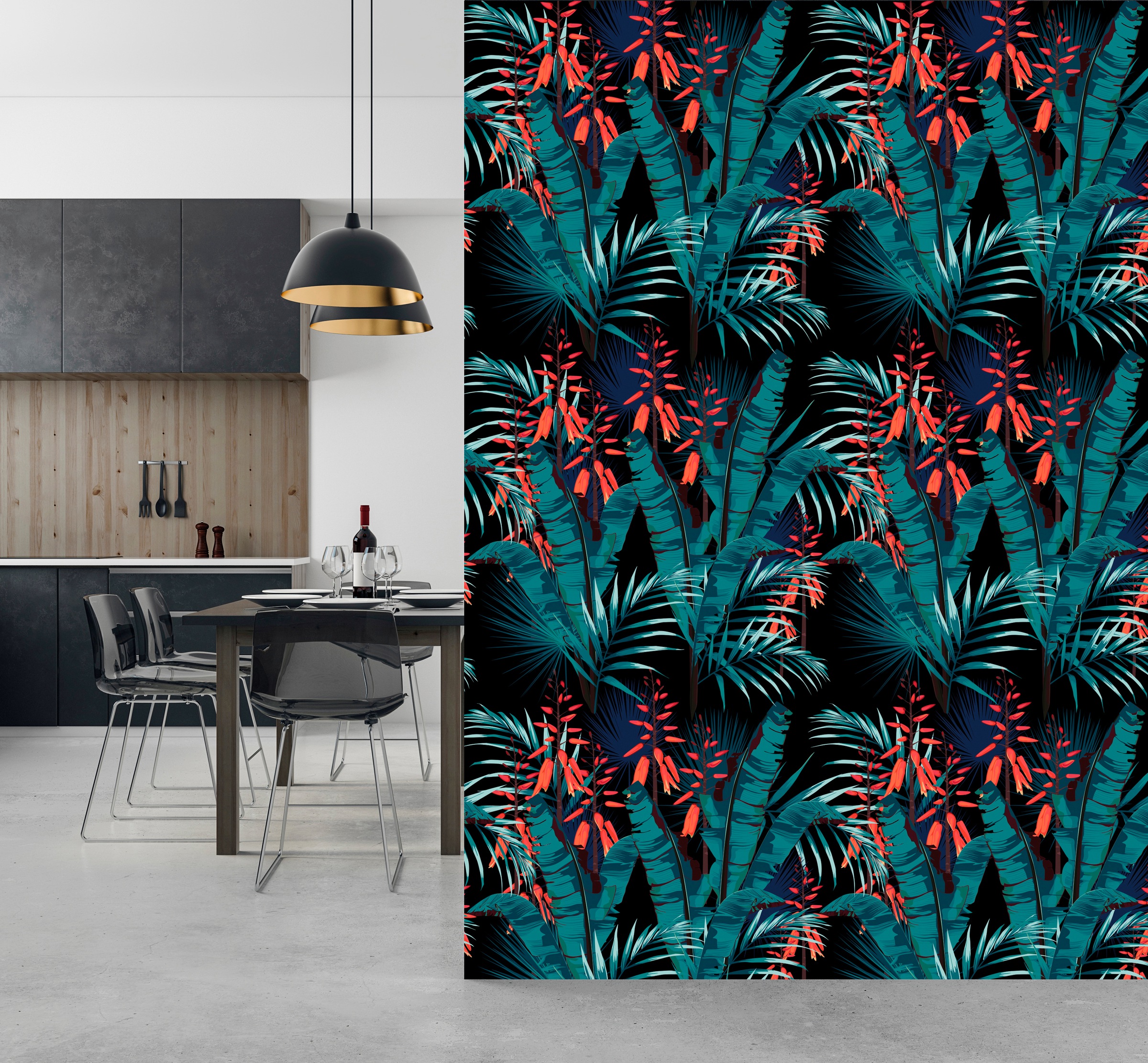 queence Vinyltapete »Lieselotte«, bedruckt-Motiv-botanisch-floral-gemustert-natürlich, 90x250cm, selbstklebend, kinderleichte Anbringung, Sticker
