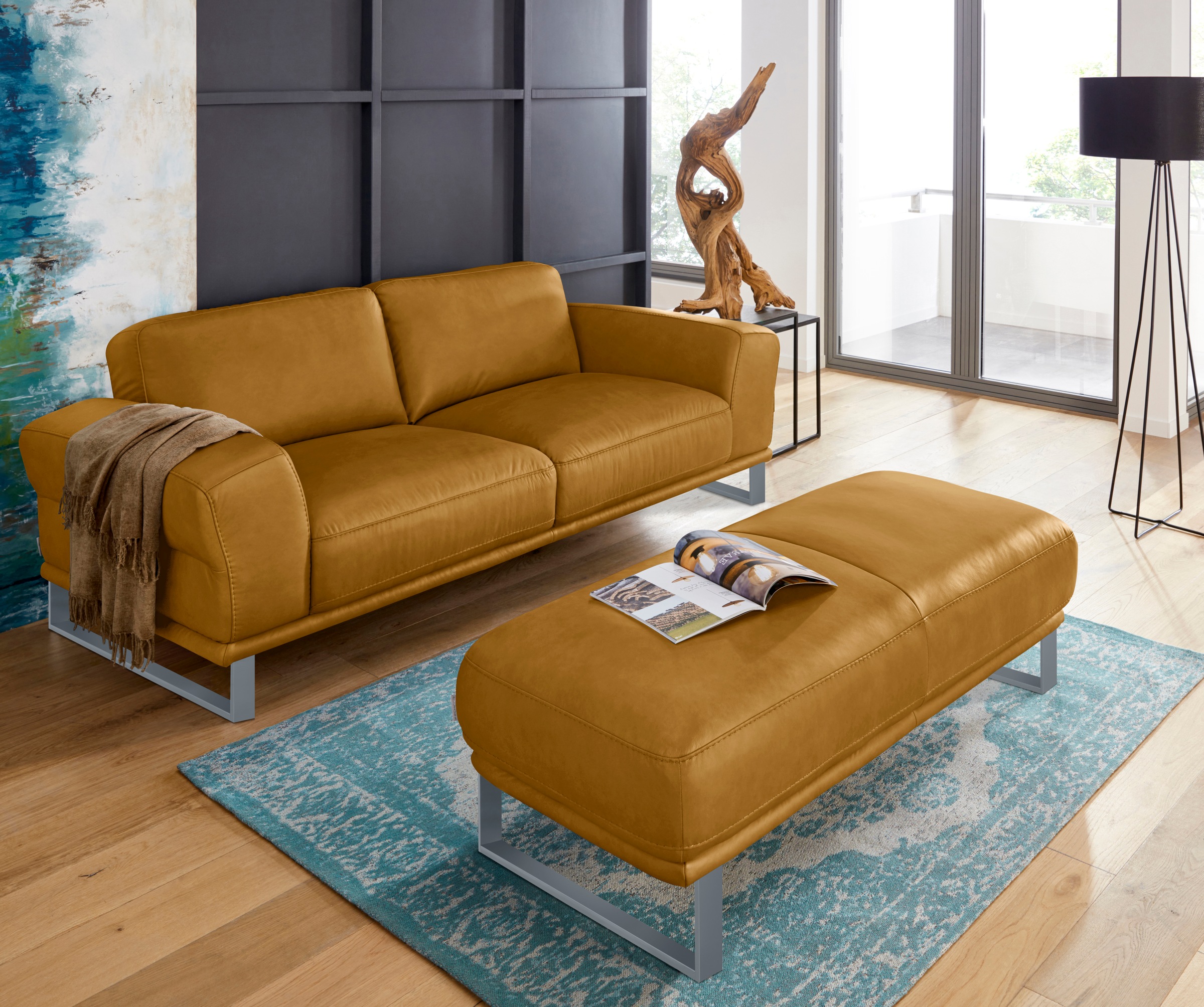 W.SCHILLIG 2,5-Sitzer »montanaa«, mit Metallkufen in Silber matt, Breite 212 cm