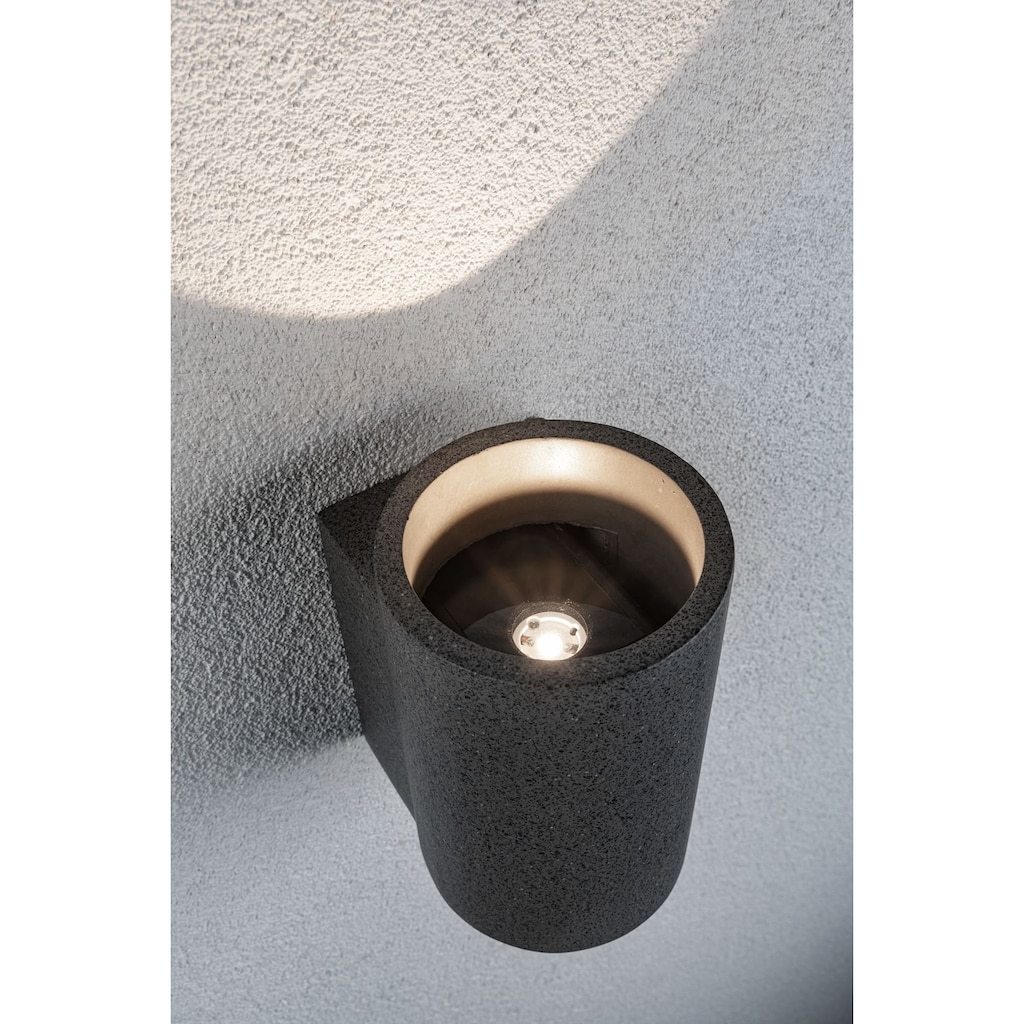 Paulmann LED Außen-Wandleuchte »Concrea IP65 110x135mm 3000K 6,8W 300lm 230V schwarzer Sandstein Beton«, 1 flammig-flammig