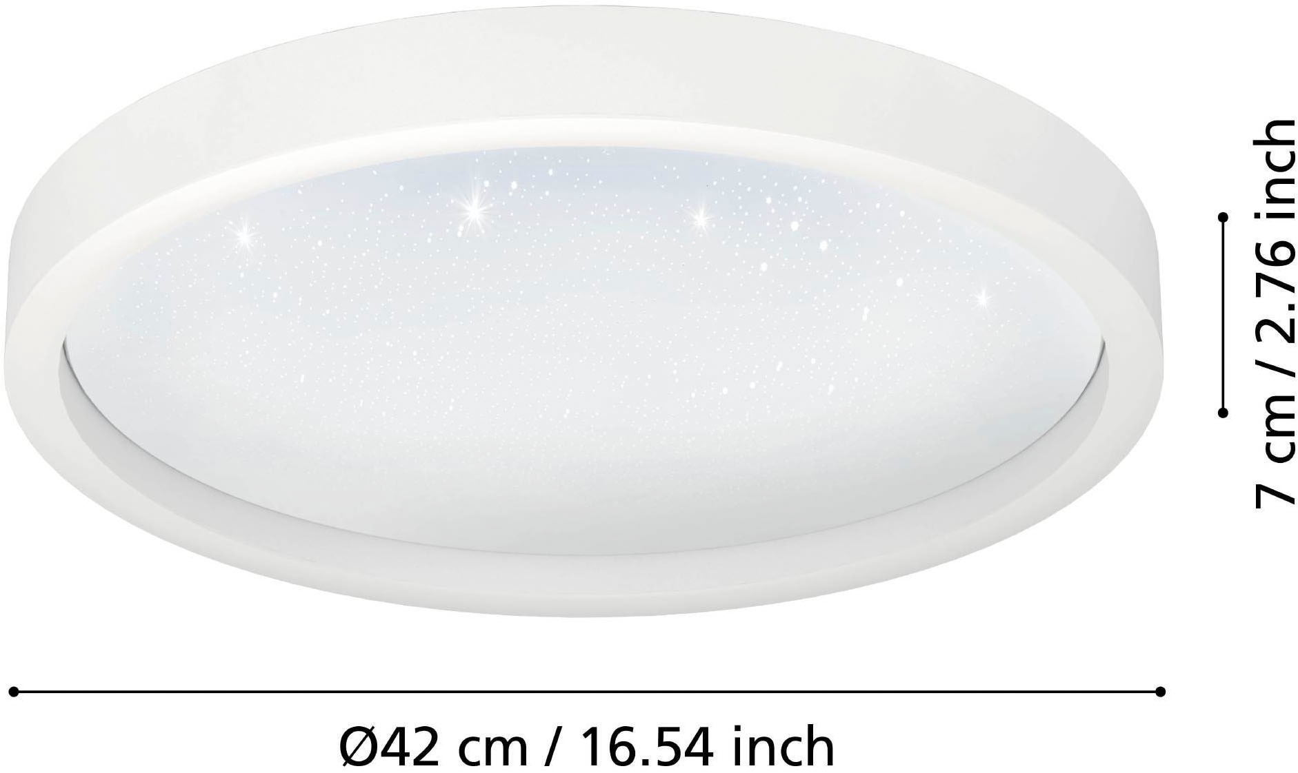 EGLO Deckenleuchte »Montemorelos-Z Deckenlampe, ZigBee 3.0, Kristall-Effekt, Flurlampe« LED-Modul 1 Stk. Kaltweiß | RGB Wand-/Deckenleuchte - H5 x Ø42 cm - weiß - 17,8W inkl.