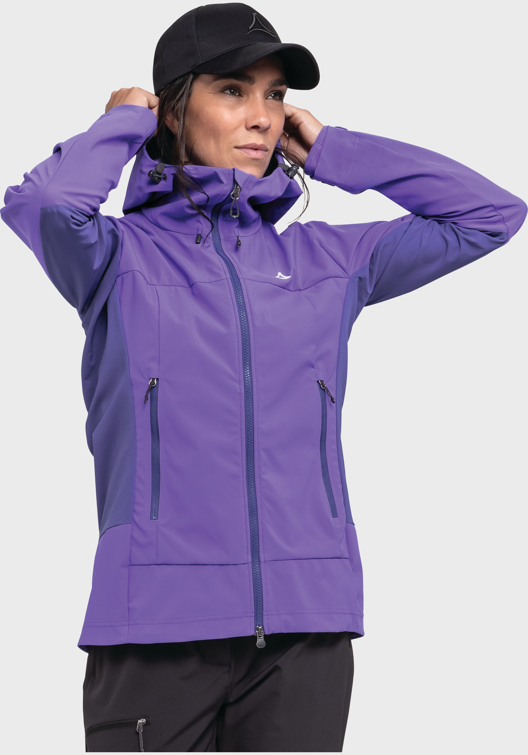 Schöffel Outdoorjacke »Mountain Softshell Jk Style Blaueis WMS«, mit Kapuze