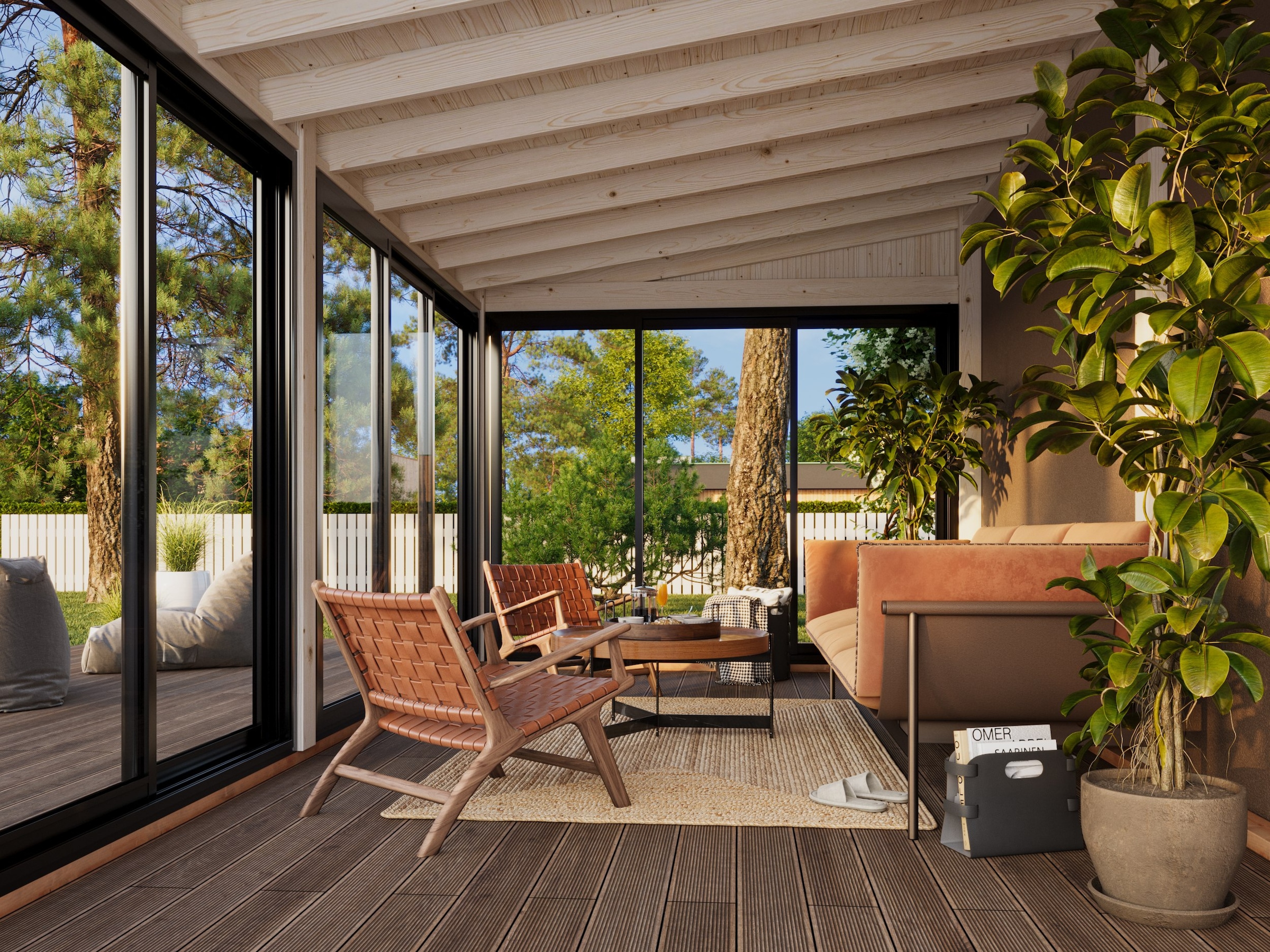 Palmako Holzpavillon »Lumi 16,2 m² Slide Plus« BxTxH: 592x302x273 cm