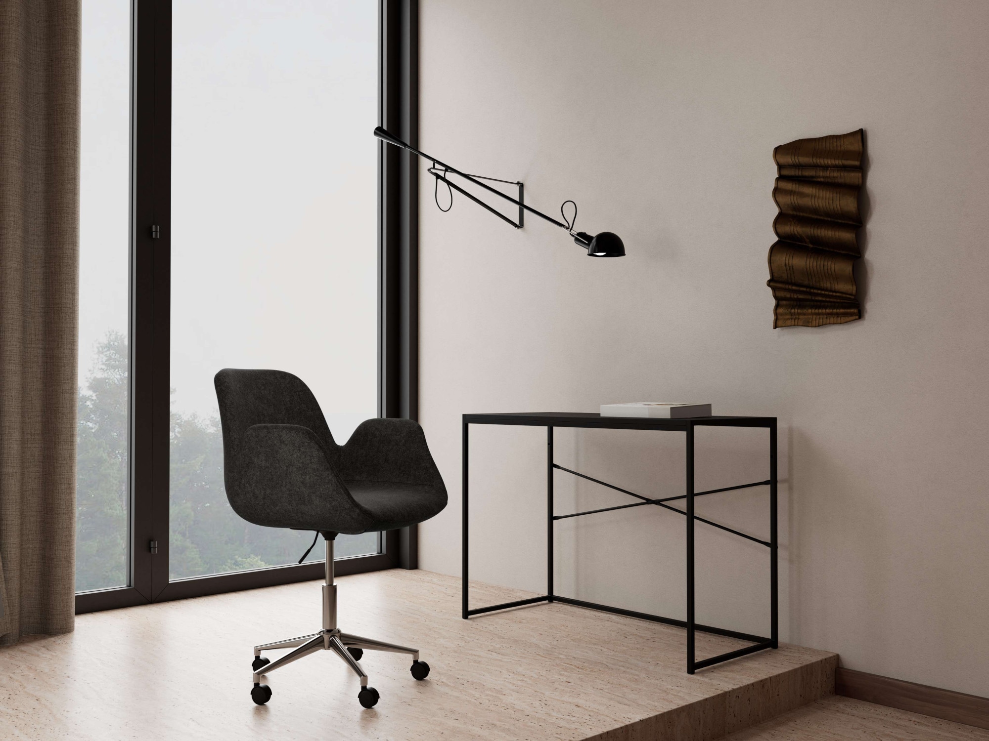 ACTONA GROUP Schreibtischstuhl »Beth, Stuhl, Polsterstuhl« () Stuhl,dunkelgrau,Drehfunktion