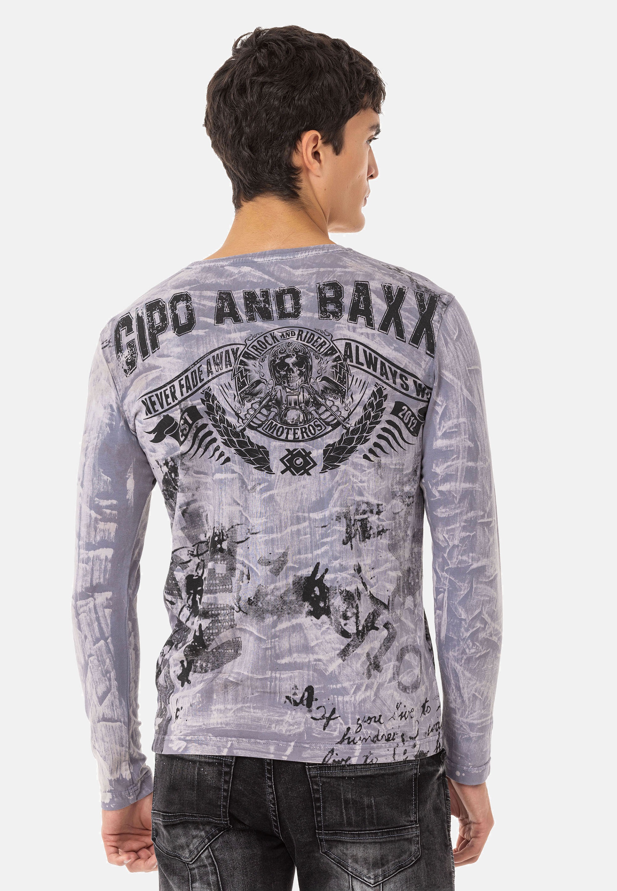 Cipo & Baxx Langarmshirt, im angesagten Vintage-Look