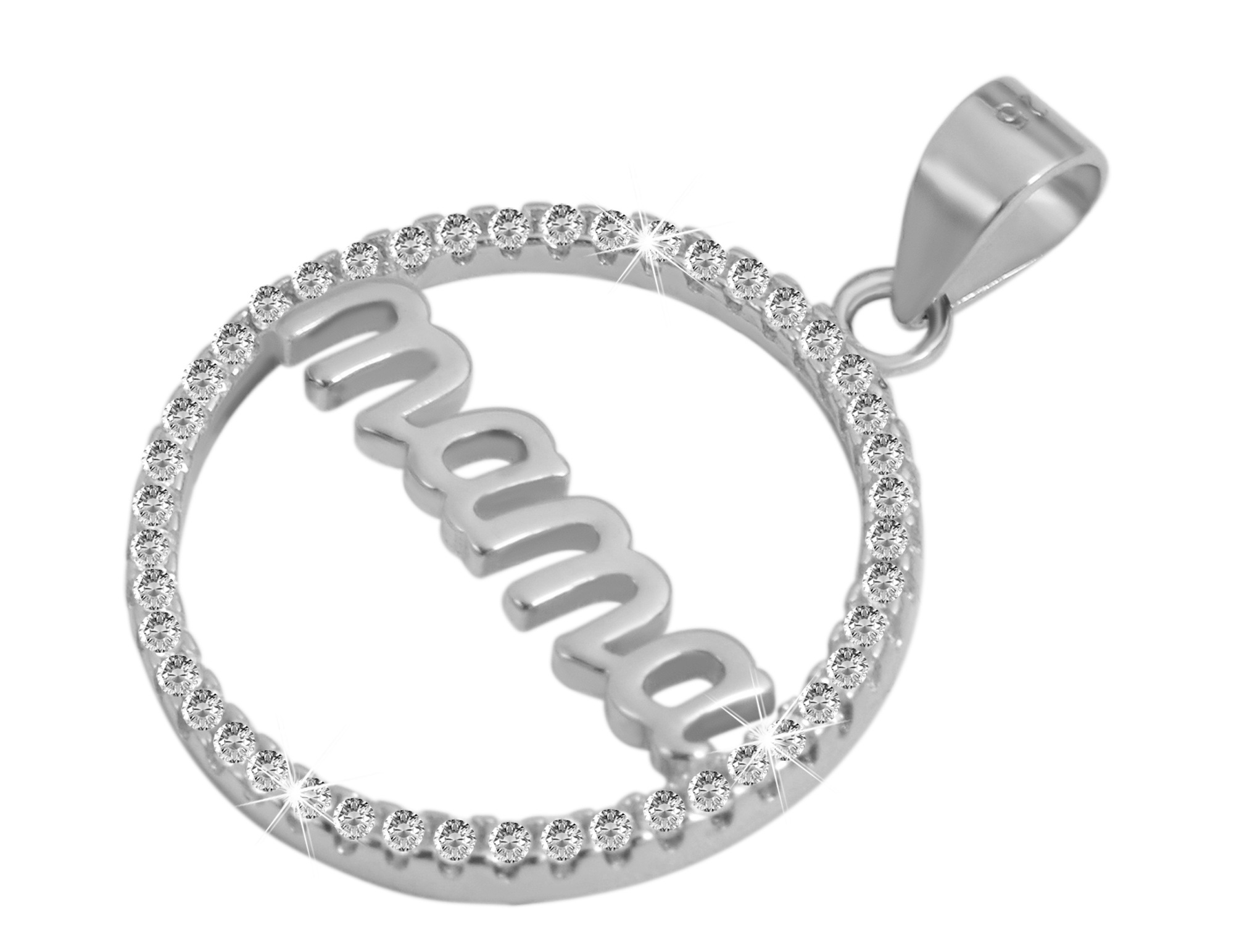 Adelia´s Kettenanhänger »Anhänger Mama aus 925 Silber mit Zirkonia«