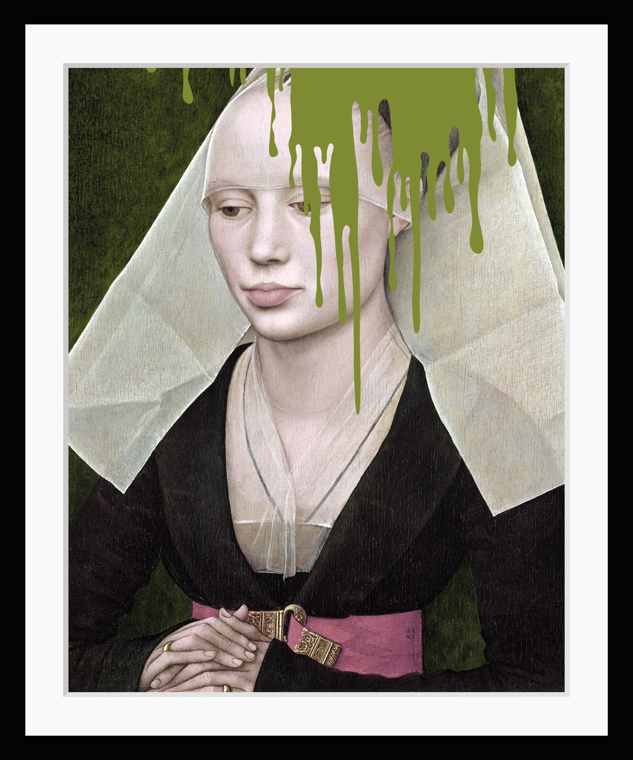 queence Bild »Hermine mit Farbklecks«, Frau-Historische Persönlichkeiten-Bilder von Frauen-Kunst-Gemälde, HD Premium Poster-Druck inkl. Holzrahmen
