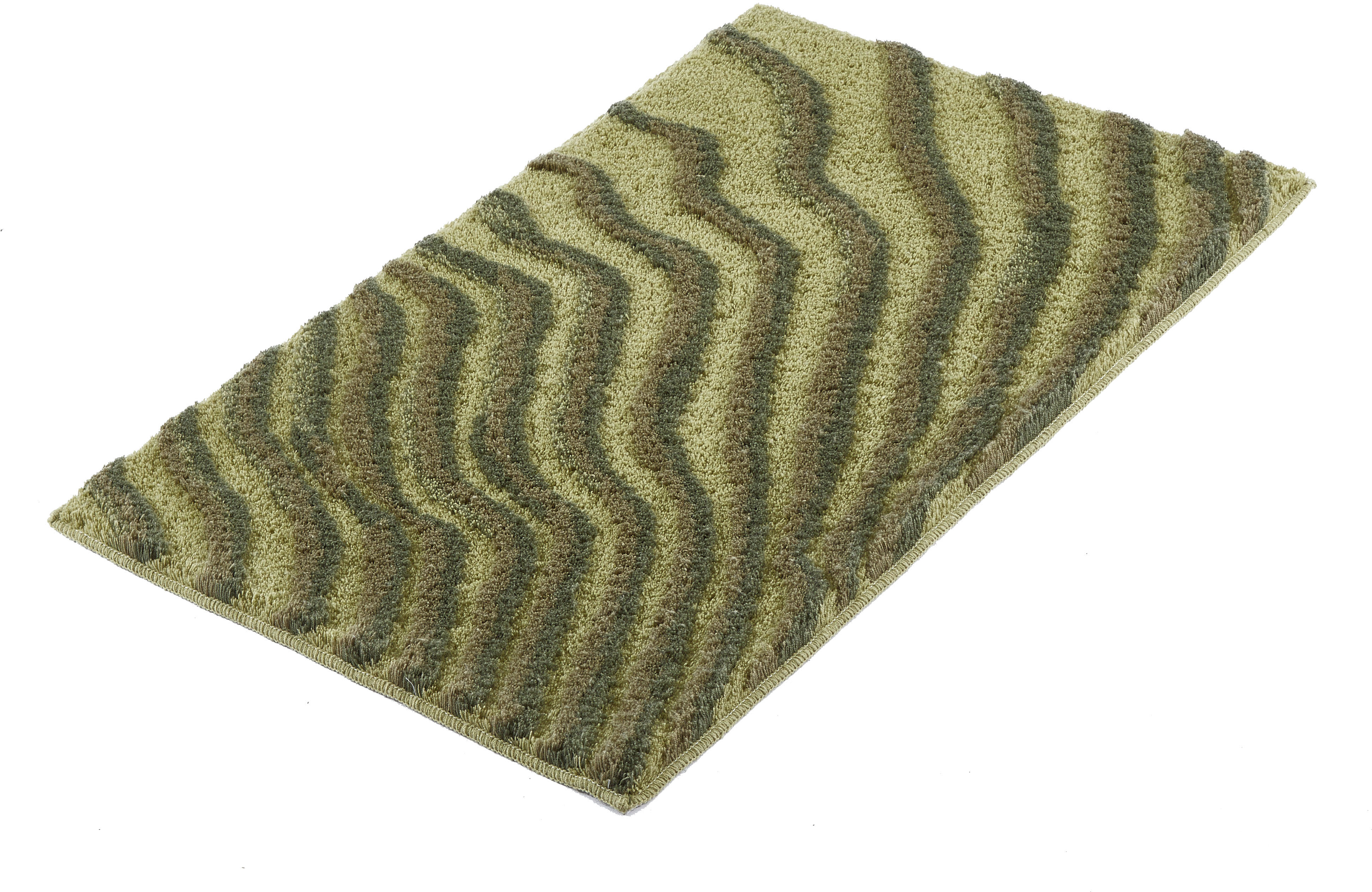 Kleine Wolke Badematte "Terrace, Badvorleger, Badezimmer Teppich" Höhe 23 mm rutschhemmend beschichtet fußbodenheizungsgeeignet Badteppich, modernes Wellen Design, Hoch-Tief Effekt