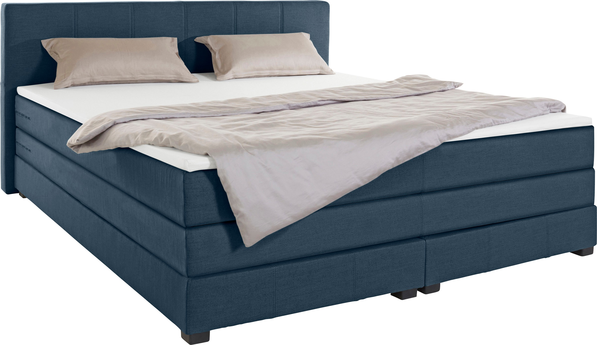 OTTO products Boxspringbett »Peetu«, Taschenfederkern-Matratze, in 4 Breiten und 4 Farben, incl. Topper